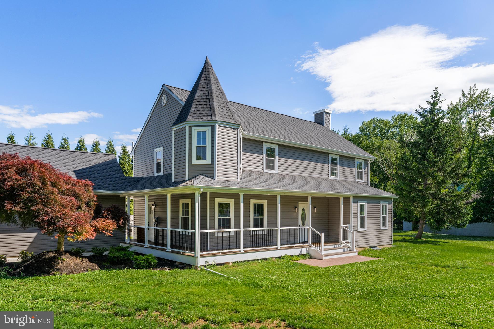 Situated on approximately 1.5 acres, this beautifully renovated property offers modern updates, generous living space, and exceptional versatility with 6 bedrooms (4 upstairs and 2 on the main level), ideal for family, guests, or flexible living arrangements; the home features a bright open floor plan with recessed lighting throughout, a newly updated kitchen with stylish countertops, modern cabinetry, and stainless steel appliances, a living room with electric fireplace and updated bathrooms with a clean modern look; recent exterior improvements include a new roof, siding, and windows; a private in-law suite above the garage with a separate entrance provides space for extended family, guests, or potential rental income; outdoor features include an updated Trex deck overlooking a spacious fenced backyard and a covered front porch; located minutes from Core Creek Park with convenient access to Route 1; additional value includes a large detached shed with over 2,000 sq ft and 16-foot ceilings with its own entrance from Route 1, ideal for business, workshop, or storage; upgrades also include a new HVAC system, updated electric panel, and water heater, making this a move-in-ready home with space, privacy, and business potential.