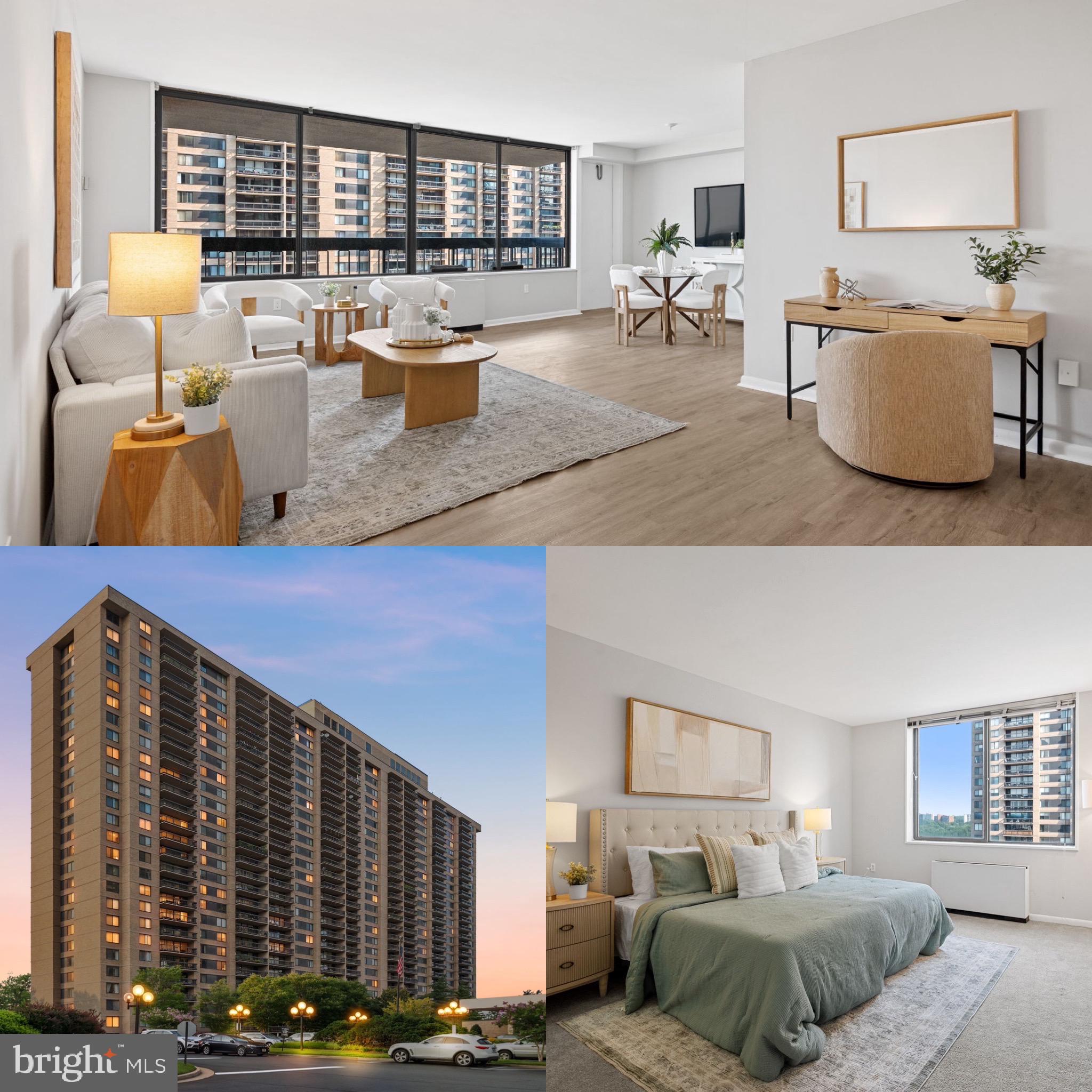 Welcome to Unit 916N at Skyline Plaza, a beautifully updated 1-bedroom, 1-bath condo offering modern finishes, generous living space, and impressive views from the 9th floor overlooking the community’s pool area.

Filled with natural light, the bright and open floor plan features spacious living and dining areas that flow effortlessly together, creating an inviting setting for both everyday living and entertaining. Brand-new luxury vinyl plank flooring enhances the living room and complements the home’s fresh, contemporary style.

The updated kitchen offers modern appliances, abundant cabinetry, and ample counter space. The generously sized bedroom provides a peaceful retreat and includes a large walk-in closet, while the renovated bathroom features stylish finishes and contemporary fixtures.

An assigned garage parking space and a private storage unit also convey, adding valuable convenience and functionality.

Skyline Plaza residents enjoy full-service living with a 24-hour concierge, fitness center, sauna, outdoor swimming pool, party room, and beautifully maintained common areas. The condo fee includes all utilities, making monthly expenses simple and predictable.

Ideally located near Washington, D.C., Arlington, Alexandria, the Pentagon, I-395, Metrobus routes, shopping, dining, and entertainment, this move-in-ready condo offers the perfect combination of comfort, convenience, and city living.