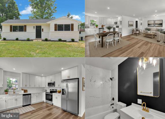 Welcome home to this beautifully remodeled one-floor ranch, ideally situated on a level lot along a quiet, peaceful street. Designed for easy, all-on-one-level living, this home has been taken down to the details and thoughtfully rebuilt from top to bottom — move-in ready and built to impress. Major updates include a brand new roof, all new windows throughout, and an energy-efficient mini split heating and cooling system serving the main living area and primary bedroom. The stunning new kitchen showcases brand new cabinetry with dovetailed, soft-close drawers, sleek quartz countertops, a stylish tile backsplash, and stainless steel appliances. The fully renovated bathroom features a new vanity, a new tub with fresh tile surround, and modern fixtures and finishes. Throughout the home you'll find new luxury vinyl plank flooring and plush new carpet, fresh paint in a modern neutral palette, and all new lighting fixtures. Every inch has been refreshed, blending comfortable single-level living with today's most desired finishes. Just unpack and enjoy — nothing left to do but move in. A rare opportunity to own a truly turnkey ranch in a sought-after, tranquil setting.