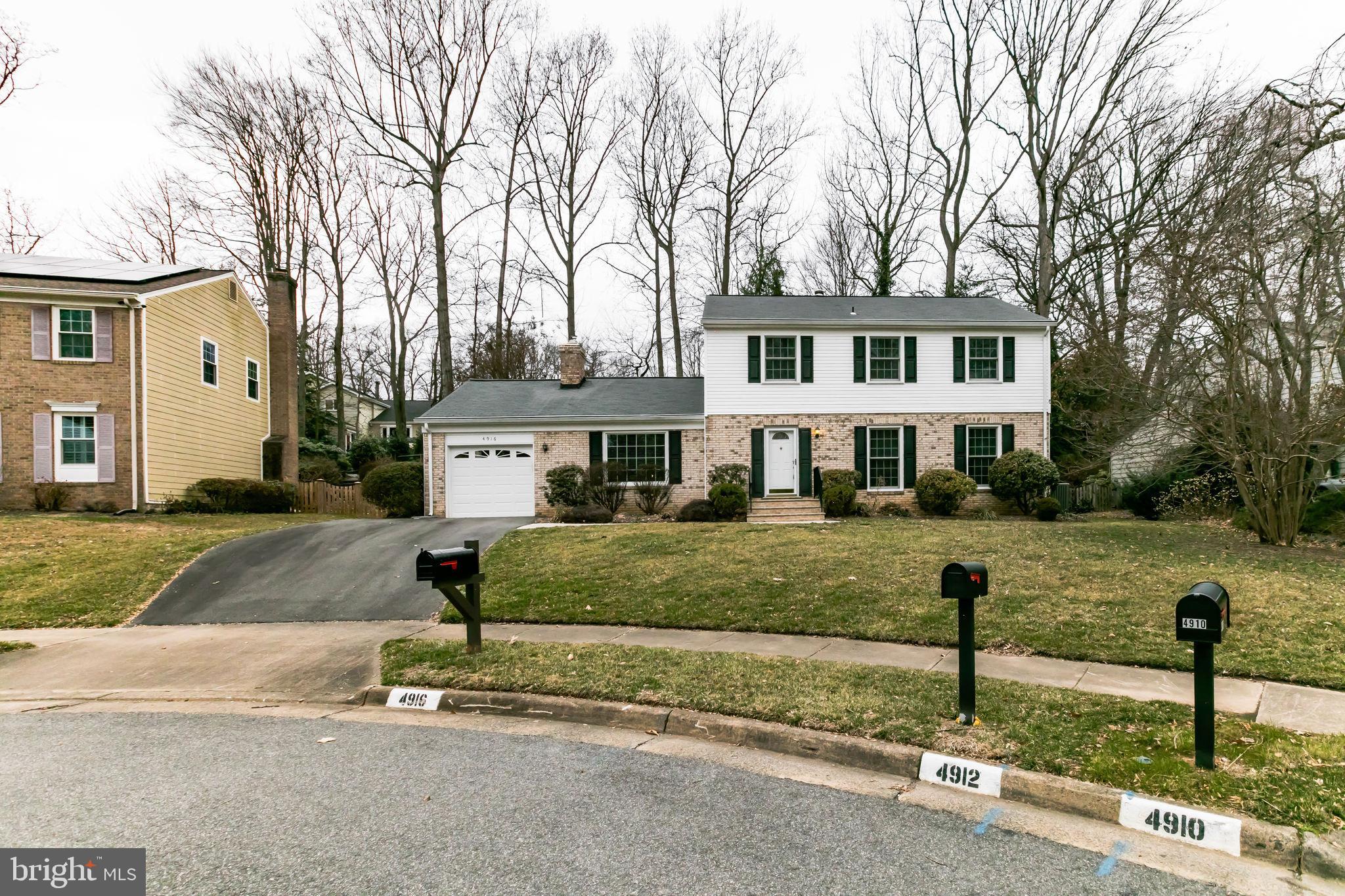 Spacious 4 bedroom colonial located in the sought-after Long Branch community. Updated kitchen with granite counters, ceramic floors and backsplash, and stainless steel appliances. Hardwood floors in foyer, living room, dining room, and family room. Main level laundry room plus sunroom addition. Private cul-de-sac location. Close to Rutherford Park, Long Branch Trail. Close to Rolling Rd VRE Station and 3 miles to Beltway.