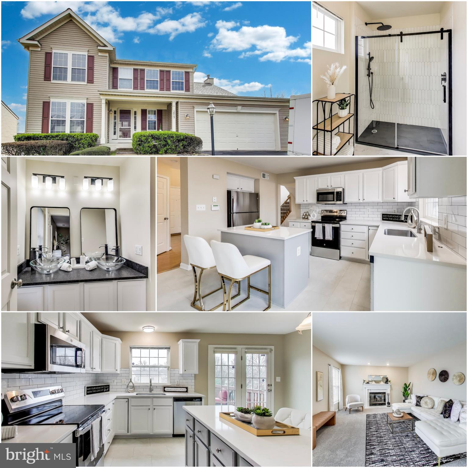 Welcome to 2017 Pixie Way, a beautifully RENOVATED 4-bedroom, 2.5-bathroom home in the desirable Park Center community. With stylish upgrades, great outdoor space, and a functional layout, this home offers comfort and flexibility in a fantastic location.

The heart of the home is the renovated modern kitchen, featuring white quartz countertops, white cabinetry with a contrasting gray island, LVT flooring, and stainless steel appliances—including a fridge, electric range, microwave, and dishwasher. The kitchen opens to a spacious deck—perfect for morning coffee or weekend BBQs—and overlooks the community tot lot.

Upstairs, the primary suite feels like a retreat, with leathered granite counters, a freshly painted vanity, modern tilework, a glass-enclosed shower, and upgraded fixtures. The hall bath mirrors the same beautiful finishes. You'll also appreciate the brand new carpet throughout and peace of mind from the newish roof (2016).

The walkout lower level opens to a cozy wooden patio under the deck, offering a private spot to enjoy the outdoors. The unrealized basement is a clean, open space - ready for your vision. The current layout provides plenty of living space, but if you ever want to expand, the basement is ready for your imagination—perfect for a rec room, media space, home office, or guest suite.

Enjoy a backyard that backs to the tot lot, giving you a peaceful view and extra room to play.

The Park Center community offers fantastic amenities including tot lots, tennis courts, playgrounds, a resort-style swimming pool, fitness center, and clubhouse. Just minutes from Occoquan Historic District, Potomac Mills, Stonebridge Town Center, and Neabsco Regional Park, with quick access to VRE, I-95 Express Lanes, and commuter lots. Whether you're headed to DC, Fort Belvoir, or Quantico, the location couldn’t be more convenient.

This is a move-in ready home with updates already done and room to grow when you're ready!