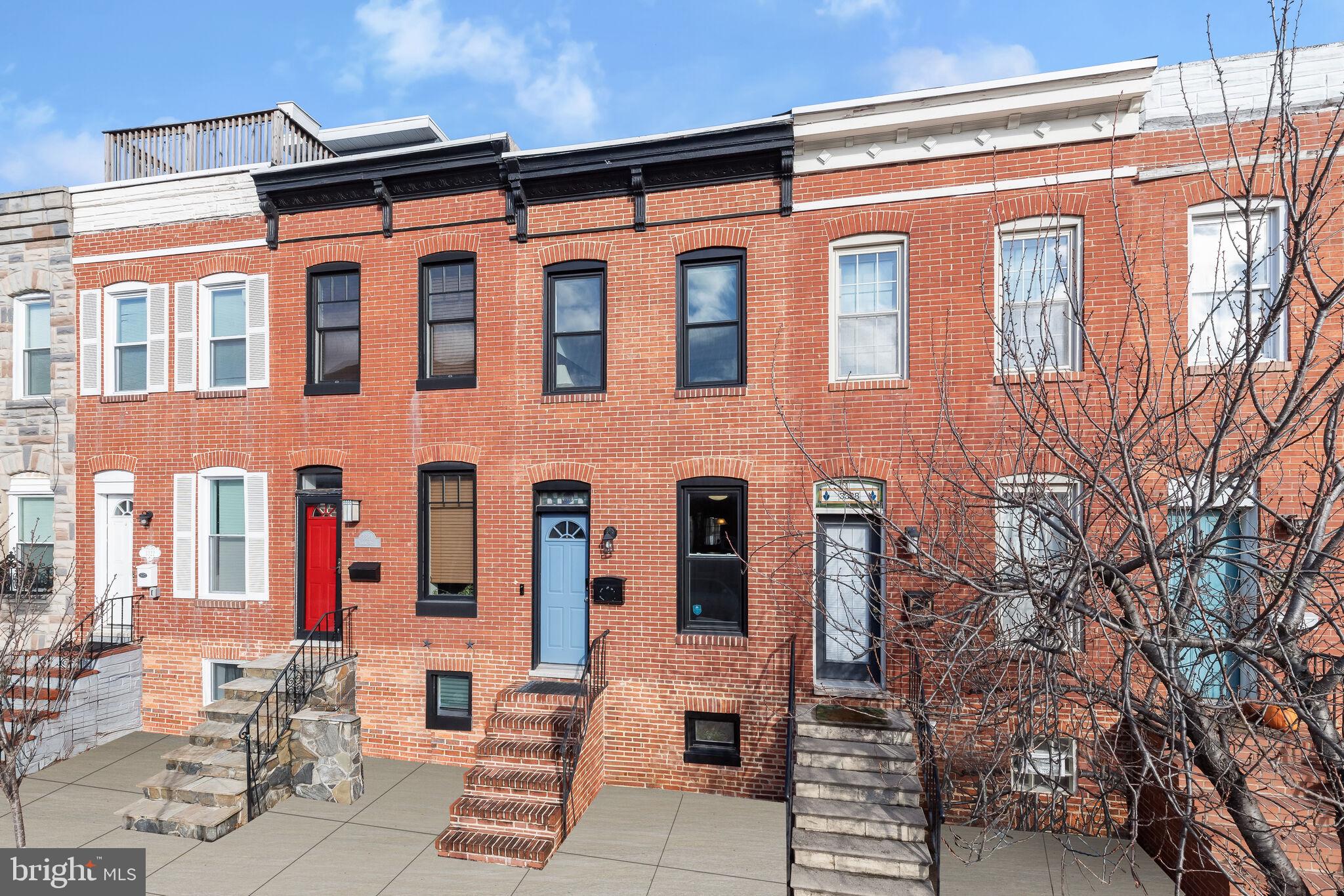 Welcome to your dream home in the heart of Canton! This charming brick exterior rowhome offers the perfect blend of classic charm and modern convenience. Located near an abundance of shopping, dining, and entertainment, as well as Patterson Park and the Inner Harbor, this property promises a lifestyle of convenience and excitement.  As you step inside, the main level welcomes you with brick accent walls, a decorative fireplace, crown molding, and an open floor plan that creates a warm and inviting atmosphere. The living space is adorned with stained glass, adding a touch of elegance to the ambiance. The main level also features a convenient powder room for guests.  Continue through the home to discover the spacious eat-in kitchen, boasting 42" cabinetry, stainless steel appliances, and easy access to the fenced patio. Whether you're a culinary enthusiast or simply enjoy hosting gatherings, this kitchen is sure to impress.  Retreat to the upper level, where two bedrooms await your restful nights. Each bedroom is accented by a vaulted ceiling, one with a Juliet balcony, providing a cozy and charming atmosphere. The hall bath adds convenience to your daily routine.  This home is not just a residence; it's a lifestyle. Enjoy the vibrant community of Canton, explore the nearby amenities, and relish in the comfort of your beautifully appointed rowhome. Don't miss the opportunity to make this gem your own! Schedule a showing today and experience the best of city living in the heart of Canton.  Major commuter routes include I-895. US-40, and I-95.
