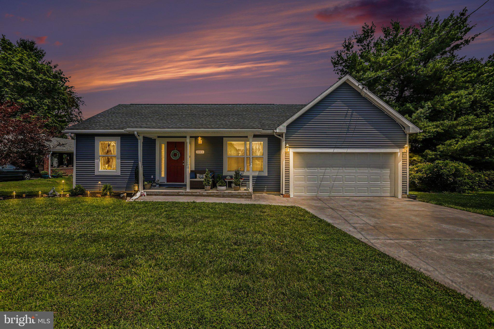 Built in 2017 and thoughtfully updated, this move-in ready rancher offers easy one-level living in a quiet, established Littlestown neighborhood. The open floor plan features cathedral ceilings with skylights, granite countertops, a gas range, luxury vinyl flooring throughout—no carpet—and quality Pella windows. An Andersen triple window in the breakfast area fills the space with natural light and overlooks the spacious backyard.  The split-bedroom layout offers privacy, with a spacious owner's suite on one side and two additional bedrooms plus an updated hall bath on the other. Both bathrooms feature plantation shutters and first-floor laundry adds everyday convenience.  Enjoy the large composite deck overlooking a partially fenced, nearly one-third-acre backyard with landscaping, stamped concrete, and decorative stone accents. The attached two-car garage and storage shed provide added storage, while the full unfinished basement offers endless possibilities for future expansion—create a family room, home gym, home office, recreation room, or hobby space.  Recent updates include an updated hall bath, water softener, refrigerator, gas stove, washer, dryer, fencing, and exterior landscaping. Conveniently located just minutes from Gettysburg, Hanover, Taneytown, shopping, dining, parks, and major commuter routes. Don't miss this opportunity to make this beautifully maintained home your own!