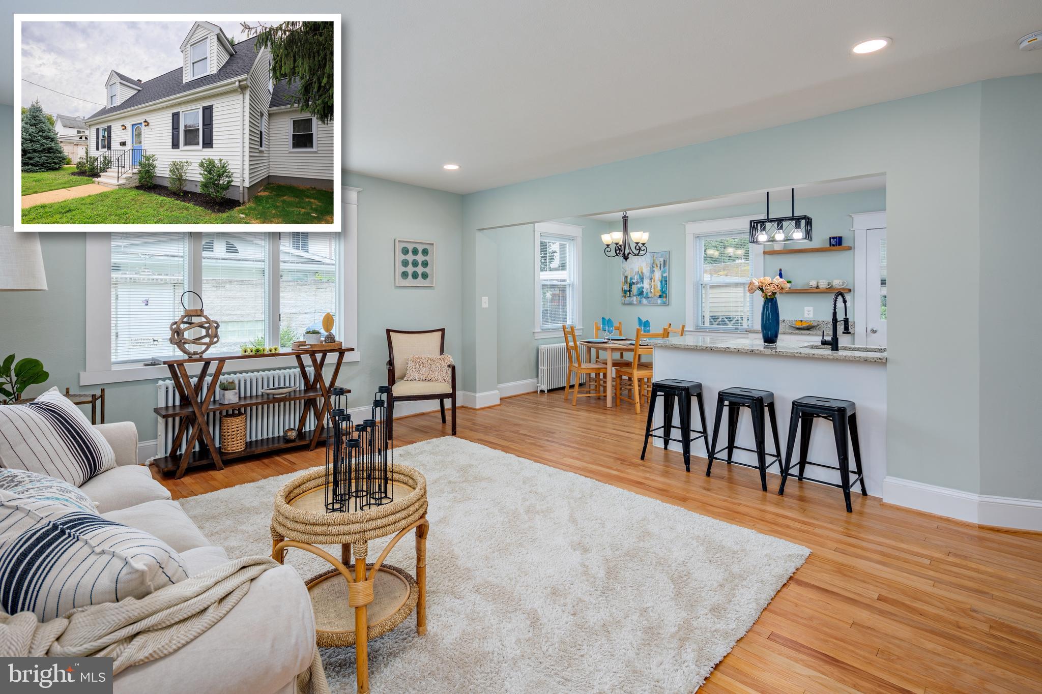 PICTURE PERFECT CAPE CODE STYLE HOME IN THE HOMEWOOD NEIGHBORHOOD!  Just a short stroll to West Street, the Naval Academy and Downtown Annapolis with all its offerings ... music, dining, shopping and so much more! Enter into a bright and airy living area with beautifully refinished hardwood floors that seamlessly flow throughout the entire first floor.  Enjoy open concept living and a remodeled chef's kitchen with custom white shaker cabinetry, stainless steel appliances and granite counter tops.  Off the kitchen you will find an enclosed sunroom great for relaxing or entertaining.  On the first floor are two generously sized bedrooms and a completely remodeled full bathroom.  Upstairs are two additional large bedrooms and a second fully remodeled bathroom.  The basement has been finished adding a ton of additional living space.  The back of the basement has been left unfinished offering plenty of storage space.   This property also features secure off-street parking so no need to worry about street parking! There have been so many updates made to this home and all work has been done with permits and by licensed professionals.  House is vacant and easy to show so schedule your showing today!
