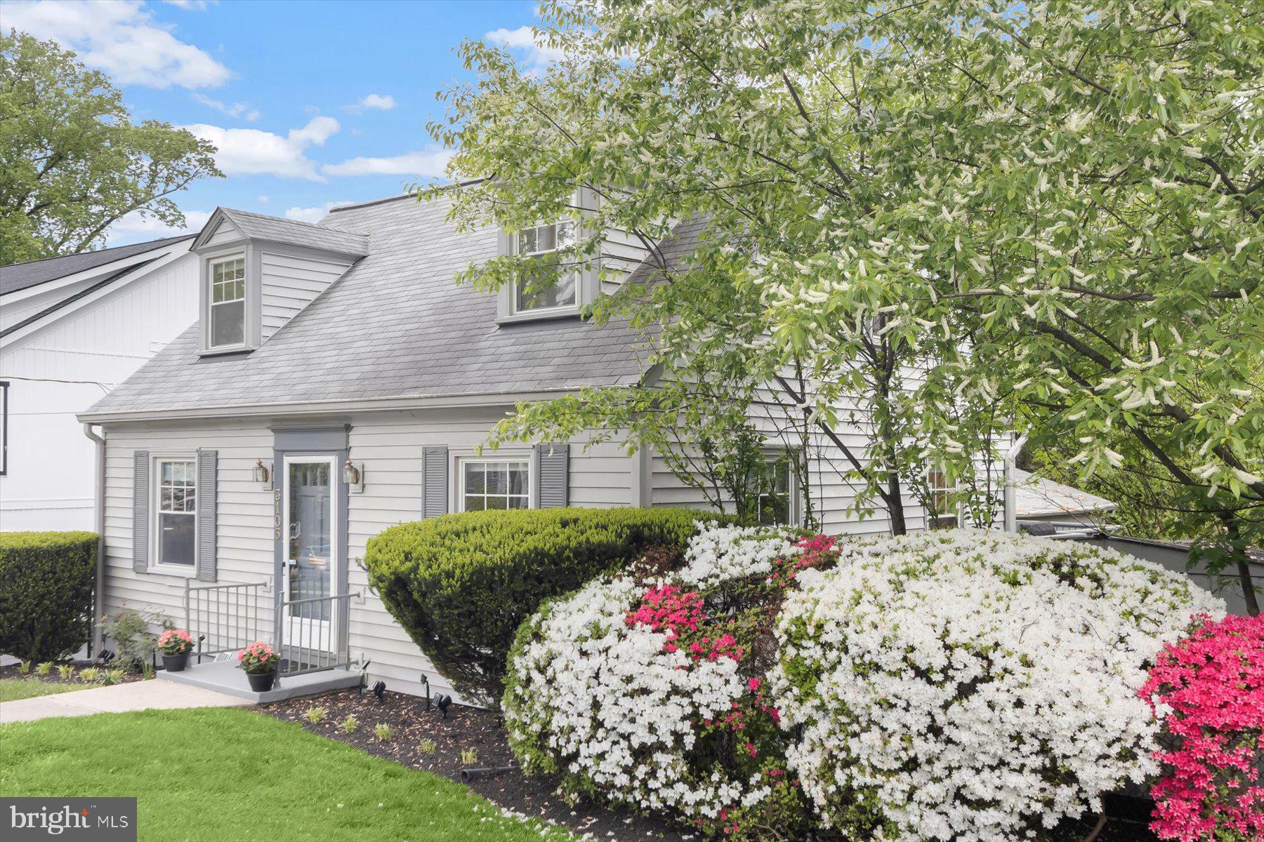 Welcome to  this classic Cape Cod home in the popular Homewood neighborhood. This beautifully maintained home has 3-fully finished levels and includes 4 bedrooms, 2 full bathrooms, and an eat-in updated kitchen with modern appliances. Enter into a light-filled living room with access to the sparkling kitchen. In addition, to the abundant cabinets and counter space, the kitchen features a side entry to make it easy to bring in groceries, and a rear door that opens to the spacious deck. There are 2 bedrooms (one large enough for a king-sized bed), and an updated full bath on the main level as well. The upper level, features a large bedroom, access to eave storage areas and a built-in desk by the front window. The smaller bedroom can fit a full-sized bed or would be perfect as an office. The upper-level full bath features a skylight for natural sunlight and stargazing at night.
The finished lower level includes a wonderful great room with plenty of space for dining for large parties and lounging to enjoy movies and games. In addition, there is a bonus room which would be great for an office or storage. A large laundry/utility room with extra storage complete this floor.
The 400 sq foot deck with 10’x20’ awning, lights, and ceiling fans, is a great place to host barbecues, large events, or to just relax and enjoy the beautiful yard. The 5-burner natural gas grill conveys with the property to get your barbecue party started.
An important feature of this property is the 648 sq foot oversized 2-car garage. The garage includes a large work area and a separate 10’x20’ professional office with a private entrance for clients. The building is climate controlled with its own HVAC system and has hot & cold water. There is attic storage with ladder access. Included are work benches, tool drawers and many storage cabinets. There are two storage sheds and yard tools, snow blower, lawn edger and generator are all included.
This lovely property is less than a block away from the Capitol View Homewood Park with multiple athletic fields, playgrounds, picnic areas, tennis and pickleball courts, basketball courts, dog friendly fields and the neighborhood elementary school. Just a few blocks to the historic Town of Kensington with the Saturday morning Farmer’s Market, shops, and dining. The 1891 Kensington Train Station serves the MARC commuter train to DC. The Forest Glen metro station is only 2 miles away. Community events include a Labor Day Parade, Model Train Show, and picnics and community events hosted by the Kensington Fire Department. Welcome home!