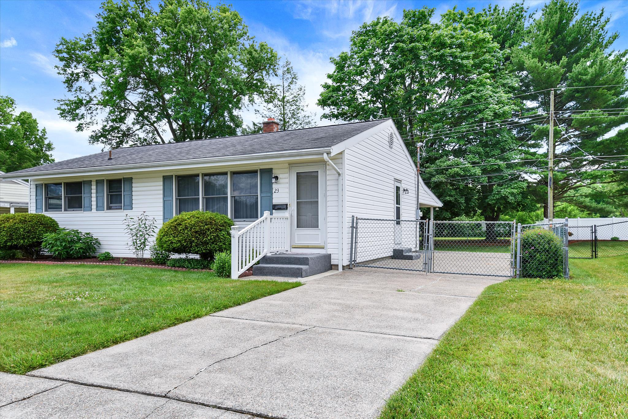 Welcome home to this well cared for, original owner ranch in sought after Shope Gardens, perfectly situated on a quiet, no through street. Set on a level 0.20 acre lot, this 3 bedroom, 1 full bath home reflects pride of ownership inside and out. The bathroom has been updated with a walk-in tile shower, adding a modern touch to the home. The main level showcases hardwood flooring throughout most of the living areas. Natural gas heat, gas cooktop and a brand new wall oven provide efficient, convenient everyday living, and ample storage throughout the home makes it easy to stay organized. The full unfinished basement opens the door to endless possibilities, whether you need a workshop, additional living space, game room, or hobby area.

Step outside and you’ll find a spacious 532 square foot covered rear patio that’s perfect for relaxing or entertaining in any weather. The backyard is fully fenced and complemented by manicured landscaping and established perennials. A long concrete driveway with a gate provides both privacy and ample parking. 

This solid, lovingly maintained home is ready for its next owner to make it their own.