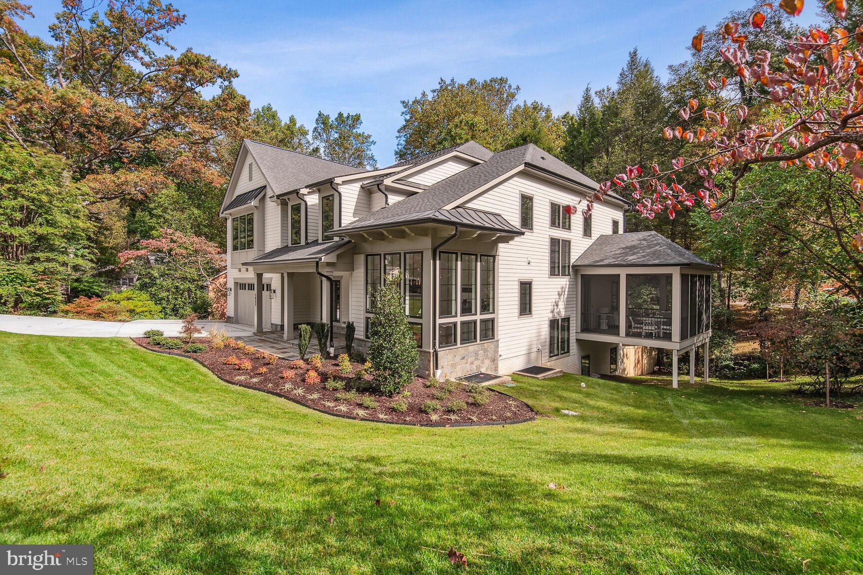 ++ Price Adjustment++ This beautiful modern farm home constructed by Cherry Hill Custom Homes is located on a 15,000 square foot lot in McLean's Chesterbrook Woods. The home features 5 bedrooms, 5 full, and 2 half baths and approximately 7000 finished square feet The main level has ten foot ceilings with stunning engineered white oak hardwood flooring, a gourmet kitchen with Sub Zero refrigerator and Thermador six burner stove with side by side ovens, a prep-kitchen, formal as well as casual dining space, butler's pantry, a home office, great room and access to expansive screened porch. The upper level has four en-suite bedrooms with luxury finishes, primary bedroom with two walk in closets, heated flooring, spa bath and an upper level laundry space. Lower level has an additional en suite bedroom, generously sized recreation room with a wet bar, a media/flex room, home-gym space, half bath and storage. Private back yard with patio perfect for entertaining. The home also has a two car attached garage as well as a built in elevator shaft space that can be converted now or in the future. Pet spa, sprinkler system and so much more.