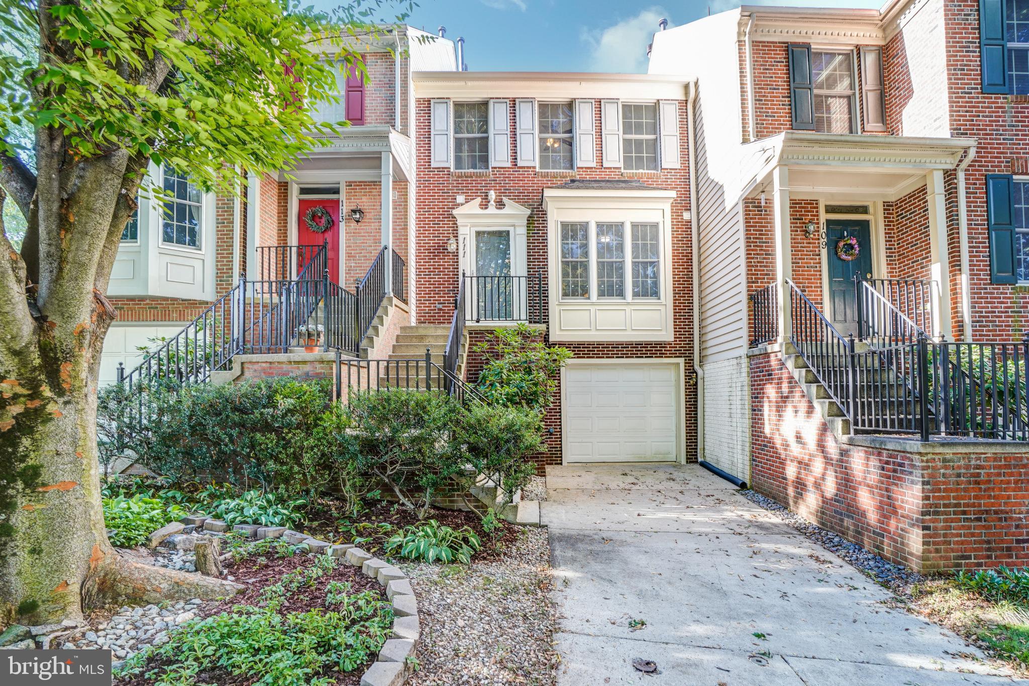 Stunning brick front townhome in prime location! Just minutes from I-270, ICC, and public transit. 1 Mile to Metro! Close to shopping and restaurants. The property features 3 bedrooms and 3.5 bathrooms with a garage. The main level features an open concept living and dining room with hardwood flooring throughout. The living room leads you out to your back deck and fully fenced yard overlooking the trees and community common area. The eat-in kitchen is upgraded with granite counters, stainless steel appliances, and ample cabinetry. The upper bedroom level features a sunny master bedroom with double closet and ensuite bath. The lower level is finished with garage access, large rec room, and a full bathroom. Don't forget to view the virtual tour!