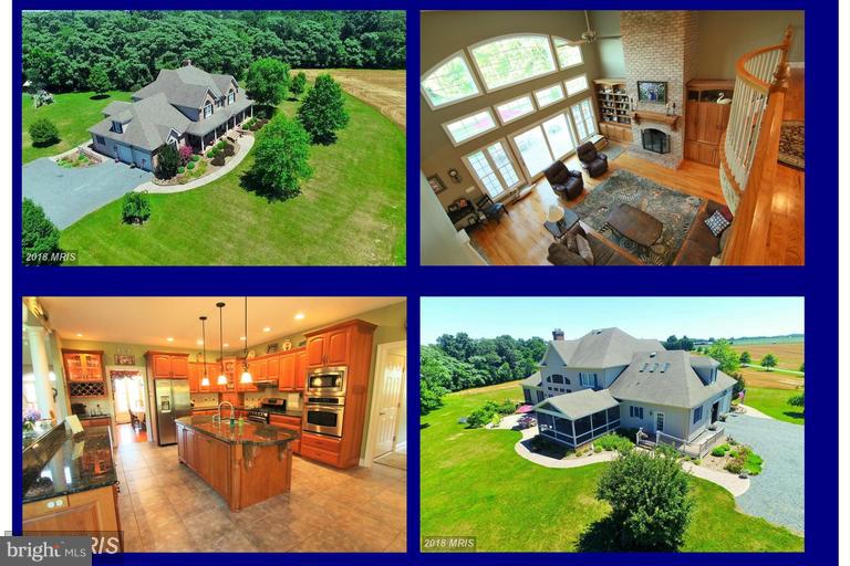 OPEN 5/18, 12-2PM AMAZING CUSTOM-BUILT ESTATE sited on almost 14 acres w/stream & Every luxury & upgrade + 2500 sf basement. First floor master, 4 addtnl Brs, Phenomenal kitchen includes 3 ovens, double dishwasher, granite counters, custom Amish lighted, glass cab., custom tile floors, double sinks + veg sink, conv. micro, table space, serving counter, desk area.  STUNNING wall of glass & two-story brick FIREPLACE in open family room w/balcony overlook.  HUGE screened porch w/vaulted ceiling & brick floor. Amazing brick front porch w/entertainment area to capture every country view!  IT'S WORTH A LOOK; YOU'LL FALL IN LOVE!