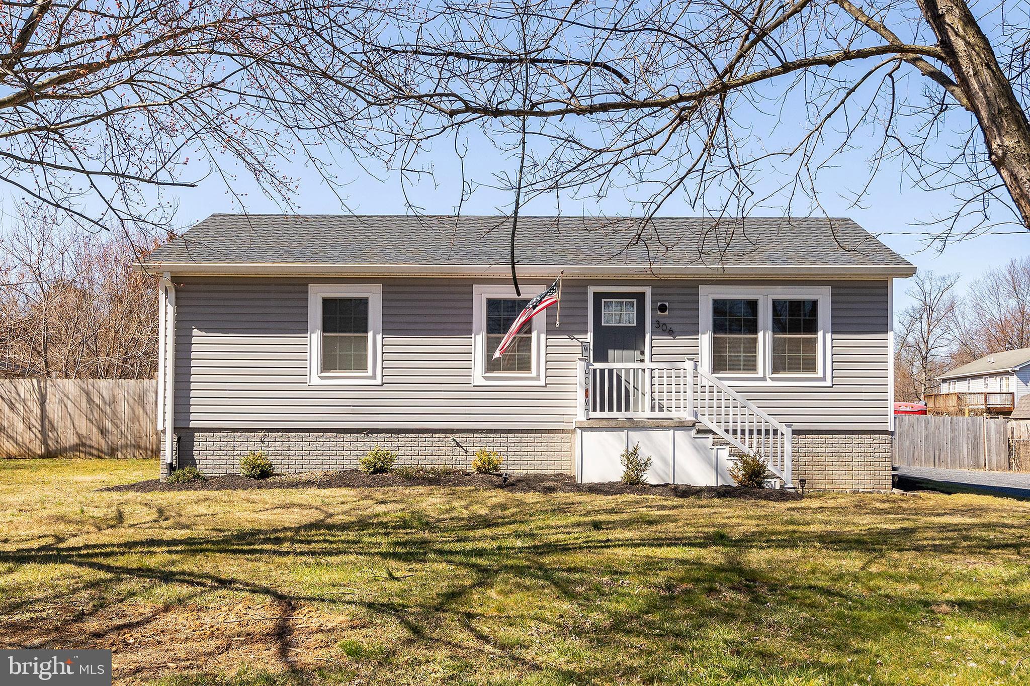 **** OPEN HOUSE SATURDAY 3/2/24 FROM 11AM-1PM *** Fantastic opportunity to own a MOVE IN READY adorable rancher WITH NO HOA! Perfectly located just 1/4 mile from the VA line, this large 2/3 acre lot is level and FULLY FENCED in rear offering ample space for entertaining and play as well as your accessories. Recently improved with luxury vinyl flooring throughout, updated kitchen with butcher block counters and stainless steel appliances. Primary bedroom conveniently adjoins hall bath which contains tiled floors and tiled tub surround. 2 of the 3 bedrooms have WALK IN CLOSETS offering loads of storage space. Unfinished, walk out basement boasts room to expand or tons of storage space. Well cared for and ready for its new owners, this home is a perfect starter or for those wishing to downsize to one level living.  Xfinity high speed internet and cable ready! Shed and washer/dryer convey.