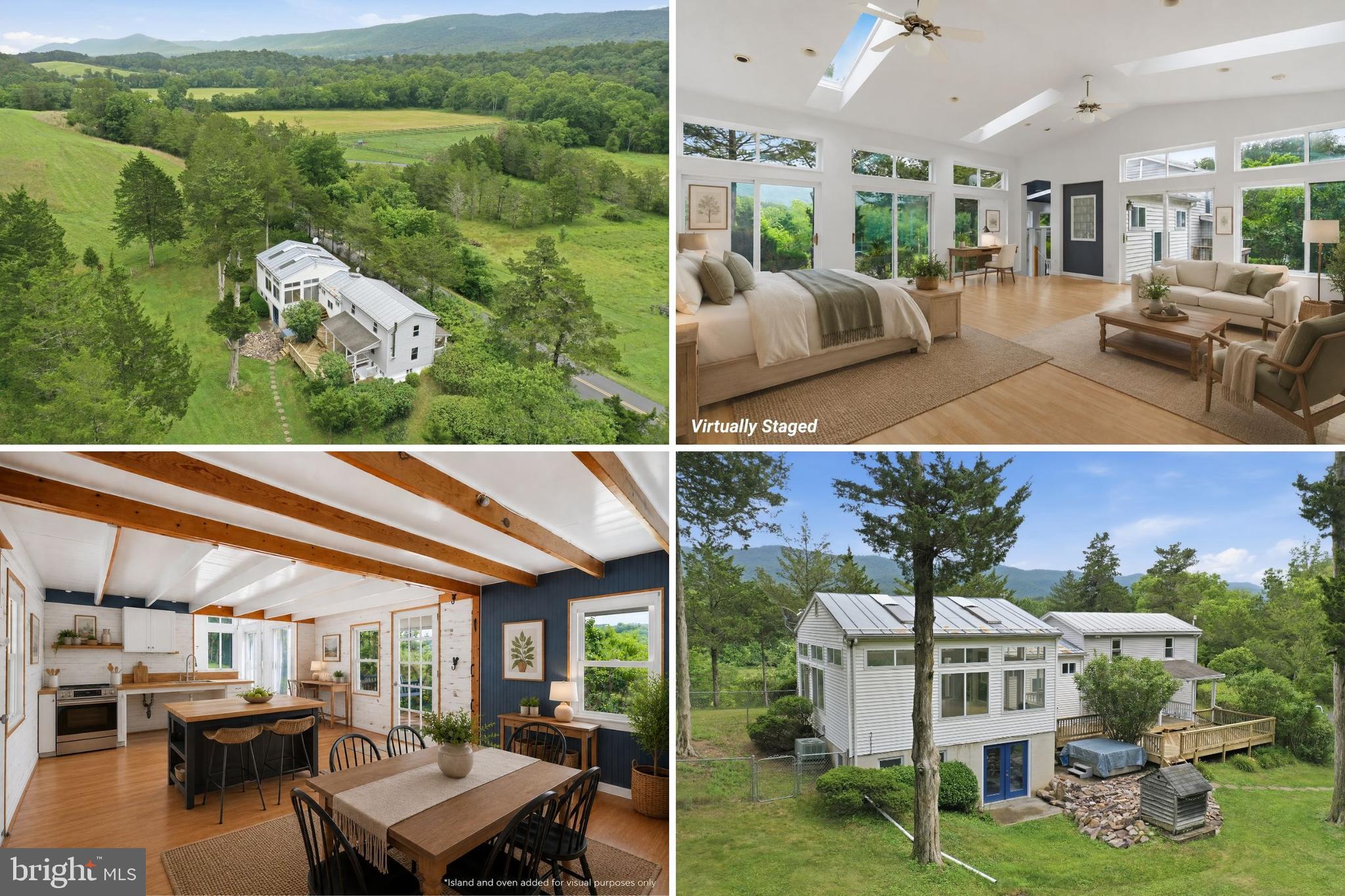 Escape to the peaceful beauty of Fort Valley in this charming farmhouse-style cottage filled with character, natural light, and flexible living spaces. Surrounded by the scenic Shenandoah Valley and just minutes from George Washington National Forest, this property offers the perfect blend of country living and everyday convenience.

The main level features an open kitchen and dining area, a bright sunroom, and an impressive 23' x 23' vaulted room with skylights and walls of windows. Whether you envision it as a spacious primary suite, great room, artist's studio, home office, or a combination of living and sleeping space, this incredible room offers endless possibilities.

Upstairs you'll find two cozy guest bedrooms, while the partially finished basement provides even more flexible space with one finished room accessed from the interior and another with its own exterior entrance—ideal for a workshop, hobby room, studio, home office, or extra storage.

Step outside, soak in the peaceful surroundings, and relax in the included hot tub after a day of hiking, fishing, camping, or exploring nearby George Washington National Forest. Located just a short drive to Woodstock, Strasburg, and I-81, this one-of-a-kind property is perfect as a full-time residence, weekend getaway, or mountain retreat.