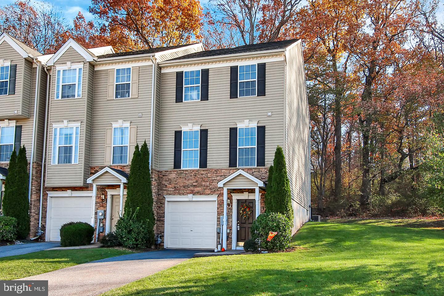 Look No Further! Very Desirable Townhouse with 3 BR 2.5 Bath in The Peacefields Community in Central Schools. Located Minutes from Exit 24 I-83 and situated at the end of a Cul-de-Sac; this End Unit backs up to secluded woods which may be enjoyed from a New Deck. Other Features are 9' Ceilings, Sun Room with Gas Log Fireplace, Country Kitchen with all Appliances included, Plus Washer & Dryer, Master Bedroom Suite with Cathedral Ceiling and Master Bath with Soaking Tub. HOA Dues $45/month which includes Snow Removal and Lawn Care.