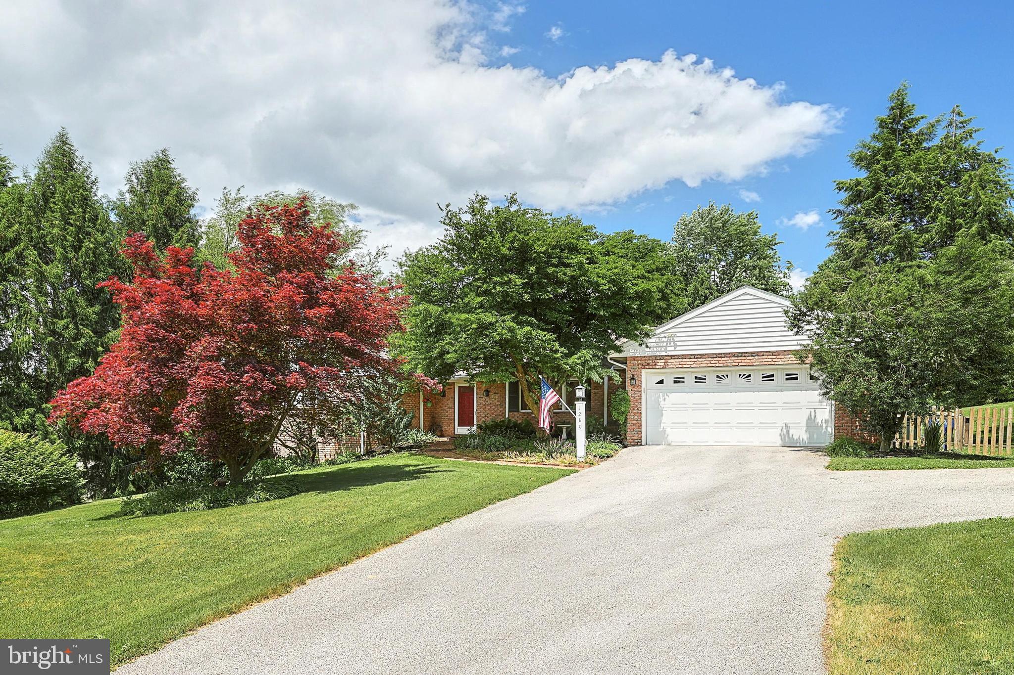Peaceful living in a quiet neighborhood! This All Brick Rancher is located in the Dallastown Area School District. Over 1 Acre lot with Beautiful Scenic Views. This 3 Bedroom and 2 Full Bathroom home is much large than it appears. Home features 2 Large Living Areas with plenty of Natural Light.  Separate Dining Room, Eat-in Kitchen, and Primary on-suite. All Rooms feature a fresh coat of paint. There is a Large Walk-out Basement with plenty of options and storage space. Enjoy your hot summer days relaxing on your deck or by the Pool. The Perimeter of Property is lined with Trees and Bushes that makes for the Perfect Privacy. Brand new sand-mound system has been  installed for the new owner! Schedule your showing today!!