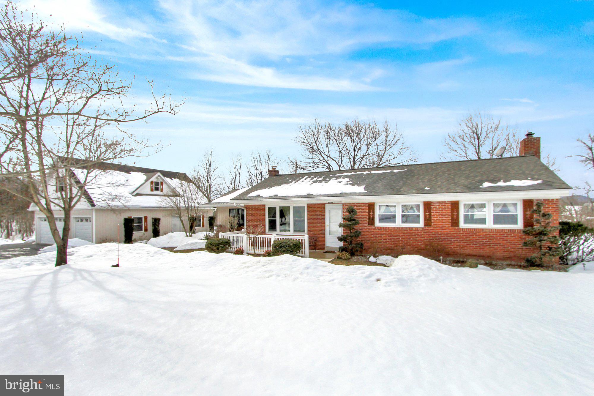 This beautiful ranch home is a must see. Located in Schuylkill Valley Schools.  Offering 2 bedrooms and 1.5 baths. Situated on 2.77 private acres. Upon entering take notice of the hardwood floors that continue throughout the main level. The kitchen is nicely updated and open to the dining area. The magnificent sunroom leads out to the spacious deck overlooking the above ground pool. The finished  lower level features a wood burning fireplace. For the hobbyists or car enthusiasts there is a 4 car over sized  detached garage with a finished loft area above, as well as a separate pole building. All of this for only $297,500 and taxes under $3500!! Schedule your showing today and come see all that this home has to offer.