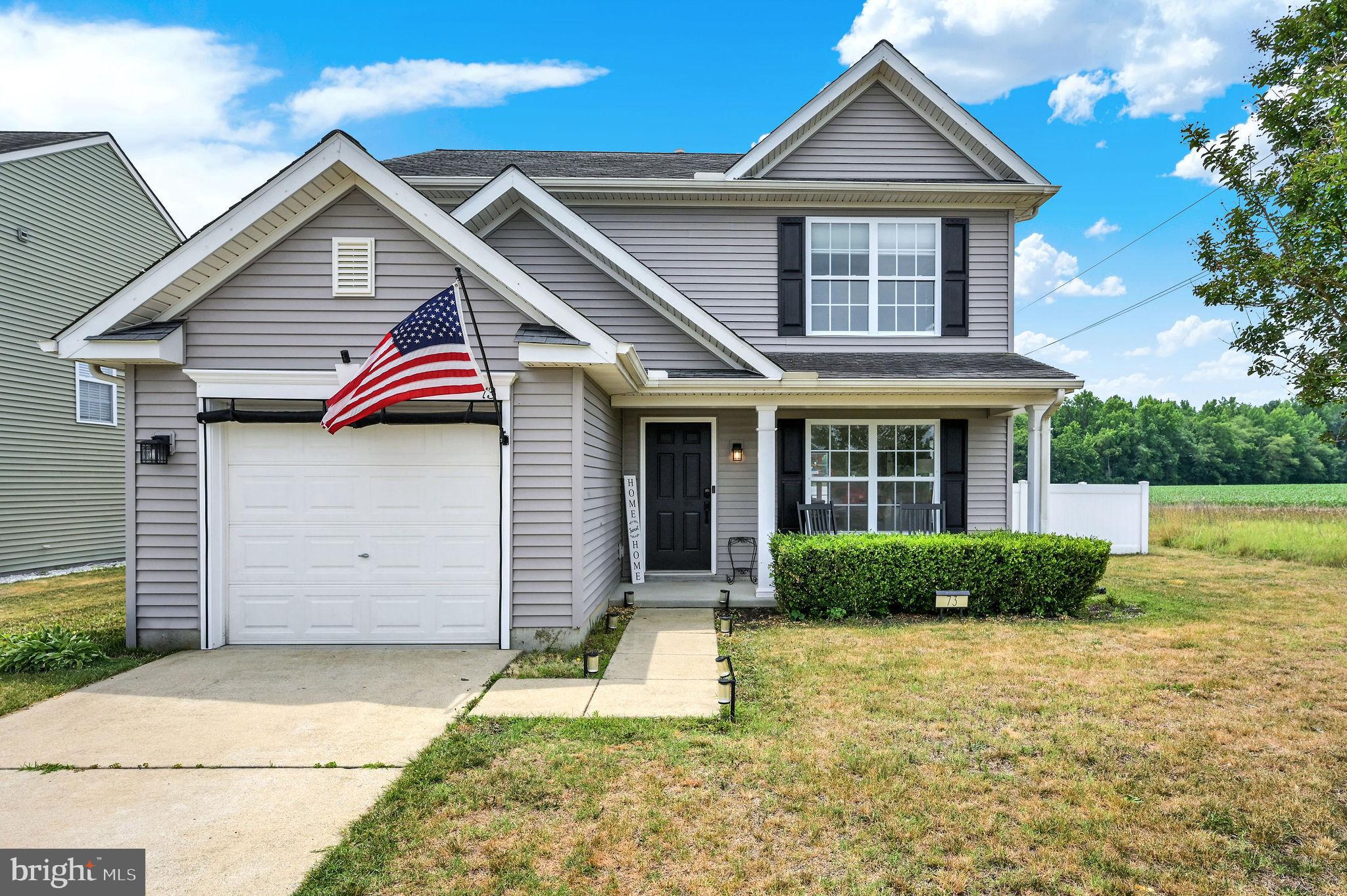 Welcome home to this charming 3-bedroom, 2.5-bath residence located in the highly sought-after Caesar Rodney School District. The main level offers a bright, open-concept layout featuring a spacious living area, convenient first-floor laundry, and a well-appointed kitchen with a center island. Sliding glass doors lead to a generous patio and private backyard—perfect for entertaining, relaxing, or enjoying summer evenings.
Upstairs, the spacious primary suite offers abundant closet space and a private en-suite bath. Two additional well-sized bedrooms and a full hall bath complete the second floor.
Nestled at the end of a quiet street with virtually no through traffic and bordering peaceful farmland, this home offers a rare sense of privacy and tranquility while remaining conveniently close to everyday amenities.