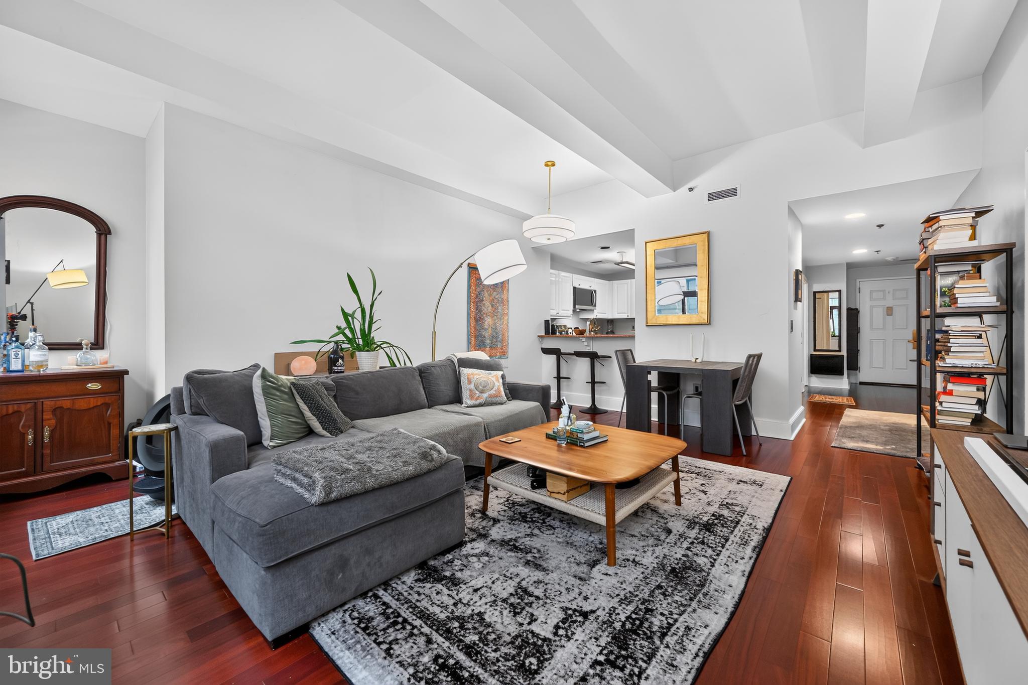 Welcome to luxury city living at The Ellington, one of Center City's most desirable condominium residences! This beautifully maintained, move-in ready 2-bedroom, 2 full bathroom home offers the perfect blend of comfort, convenience, and an unbeatable location and it includes a storage room!

Step inside to discover a spacious, light-filled layout designed for both everyday living and entertaining. The open living and dining areas flow seamlessly, while the well-appointed kitchen provides ample cabinet and counter space. Enjoy the convenience of an in-unit washer and dryer, making everyday living even easier. The generous primary suite features a private full bathroom, while the second bedroom and full bathroom provide the perfect space for guests, a home office, or additional living.

Enjoy exceptional amenities, including a fully equipped fitness center and an inviting resident reading lounge—ideal for working remotely, relaxing with a book, or catching up with neighbors.

Perfectly situated in the heart of Center City, you'll be just steps from acclaimed restaurants, boutique shopping, Reading Terminal Market, Avenue of the Arts, City Hall, hospitals, universities, and multiple public transportation options. Whether you're commuting, enjoying Philadelphia's vibrant nightlife, or exploring the city's renowned cultural attractions, everything is within easy reach.

Don't miss this opportunity to own a move-in ready residence in one of Philadelphia's premier condominium buildings. Experience the best of Center City living —schedule your private showing today!