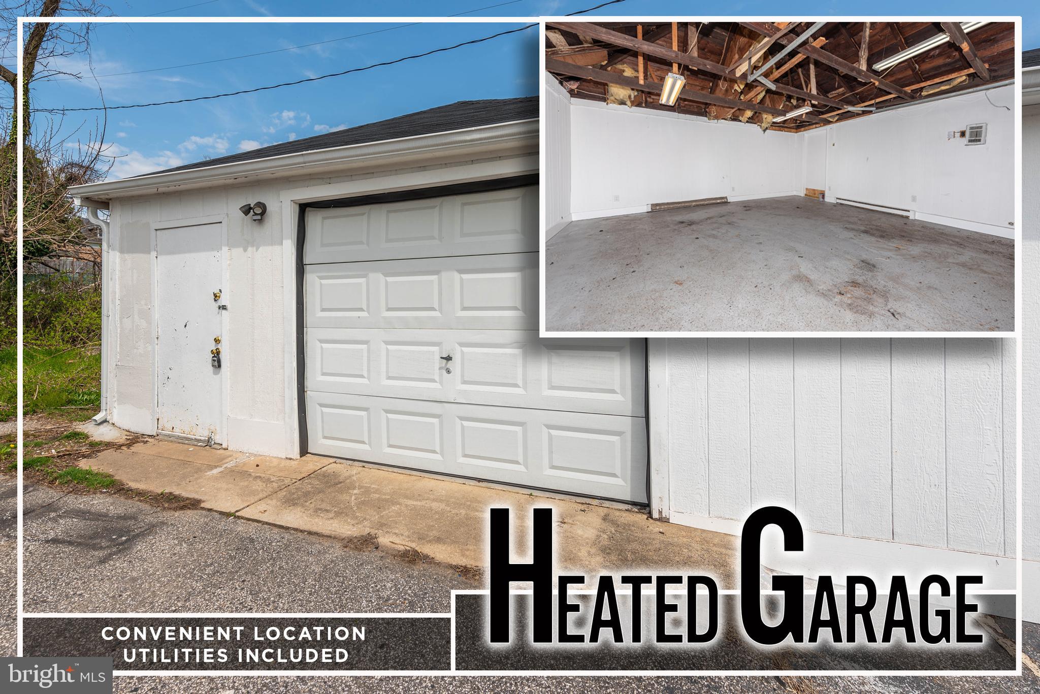 CONVENIENTLY LOCATED GARAGE WITH UTILITIES INCLUDED! This spacious and clean garage is located behind 7510 Belair Rd. Dimensions are approximately 16ft x 16ft, has heat & electric. Perfect for someone looking for a small workspace or a contractor looking for storage. Located minutes from 695!  COMMERCIAL AUTO BUSINESSES ARE NOT PERMITTED!