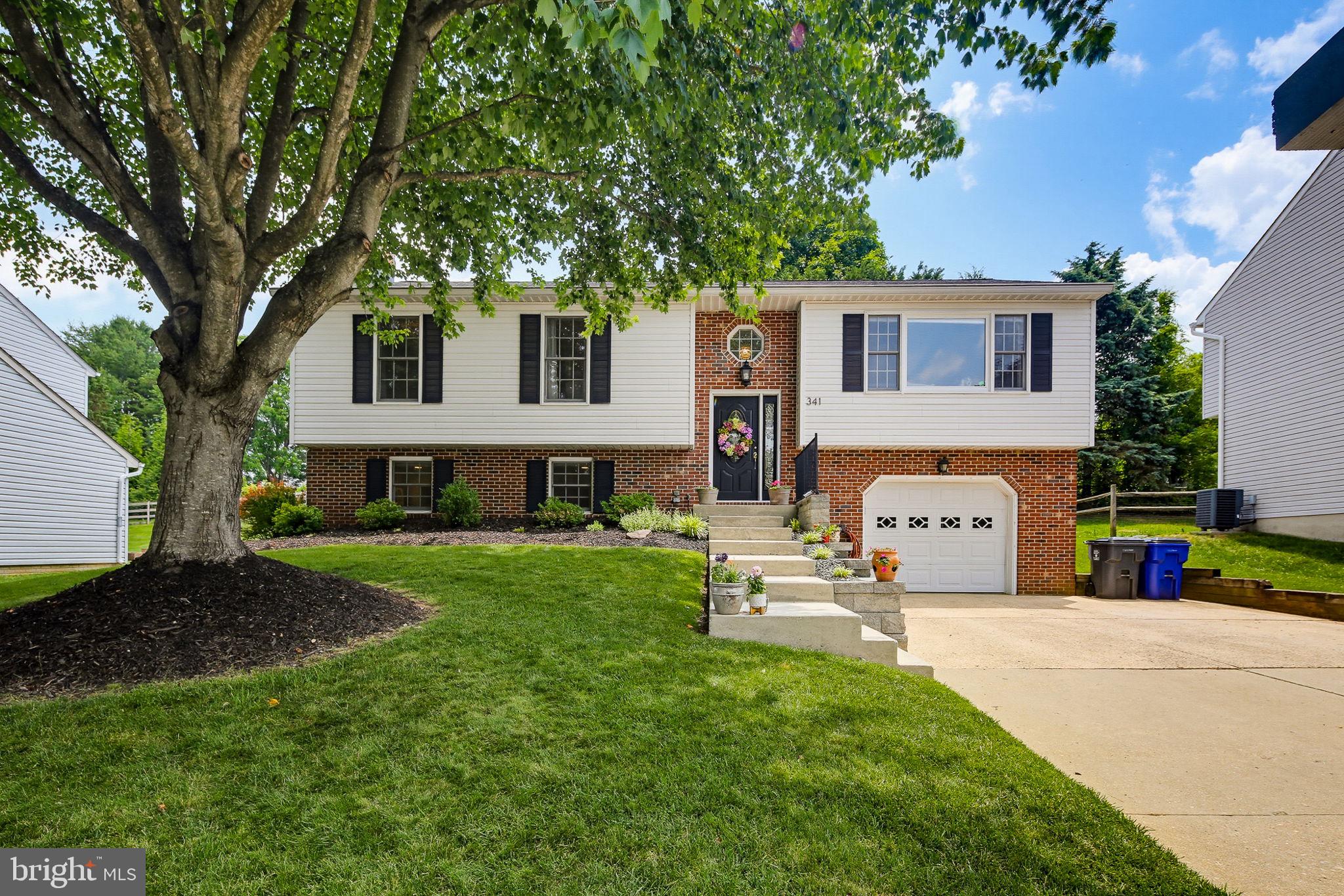 Welcome to 341 Hunters Run Drive! This inviting split-foyer home offers 3 bedrooms, 2 full baths, and two finished levels of comfortable living space in the desirable Hunters Run community.

The main level welcomes you with a spacious living room featuring soaring vaulted ceilings and abundant natural light, creating a bright and airy atmosphere. The adjoining kitchen is equally inviting, showcasing white cabinetry, granite countertops, ample workspace, and plenty of natural light. A cozy breakfast nook offers an ideal space for casual dining and everyday gatherings. The kitchen flows seamlessly into the dining area, where doors provide access to the expansive rear deck—perfect for grilling, entertaining, or simply relaxing while overlooking the backyard.

Down the hall, you'll find all three bedrooms, including a generously sized primary suite complete with a large closet and a private full bath featuring a modern walk-in shower and beautiful ceramic tile flooring. Two additional bedrooms offer spacious layouts and ample closet storage and share the hall full bath with the main floor.

The finished lower level provides additional living space with a cozy family room centered around a pellet stove, creating the perfect gathering place year-round. A versatile bonus room offers endless possibilities as a home office, hobby room, workout space, or additional lounge area. The lower level also provides direct access to the attached one-car garage, offering convenient everyday entry, sheltered parking, and additional storage options. Completing the level is a utility and storage area that offers excellent storage and potential for future expansion.

Outside, the spacious backyard provides plenty of room for play, recreation, and outdoor enjoyment, complete with a dedicated play area and attractive landscaping. Thoughtful hardscaping and well-maintained landscaping enhance the home's curb appeal and create a welcoming first impression.

Conveniently located near downtown Bel Air and with quick access to I95. Situated within the well-established and sought-after Hunters Run community, this home offers the perfect blend of comfort, convenience, and neighborhood charm.

Don't miss the opportunity to make this wonderful property your next home!