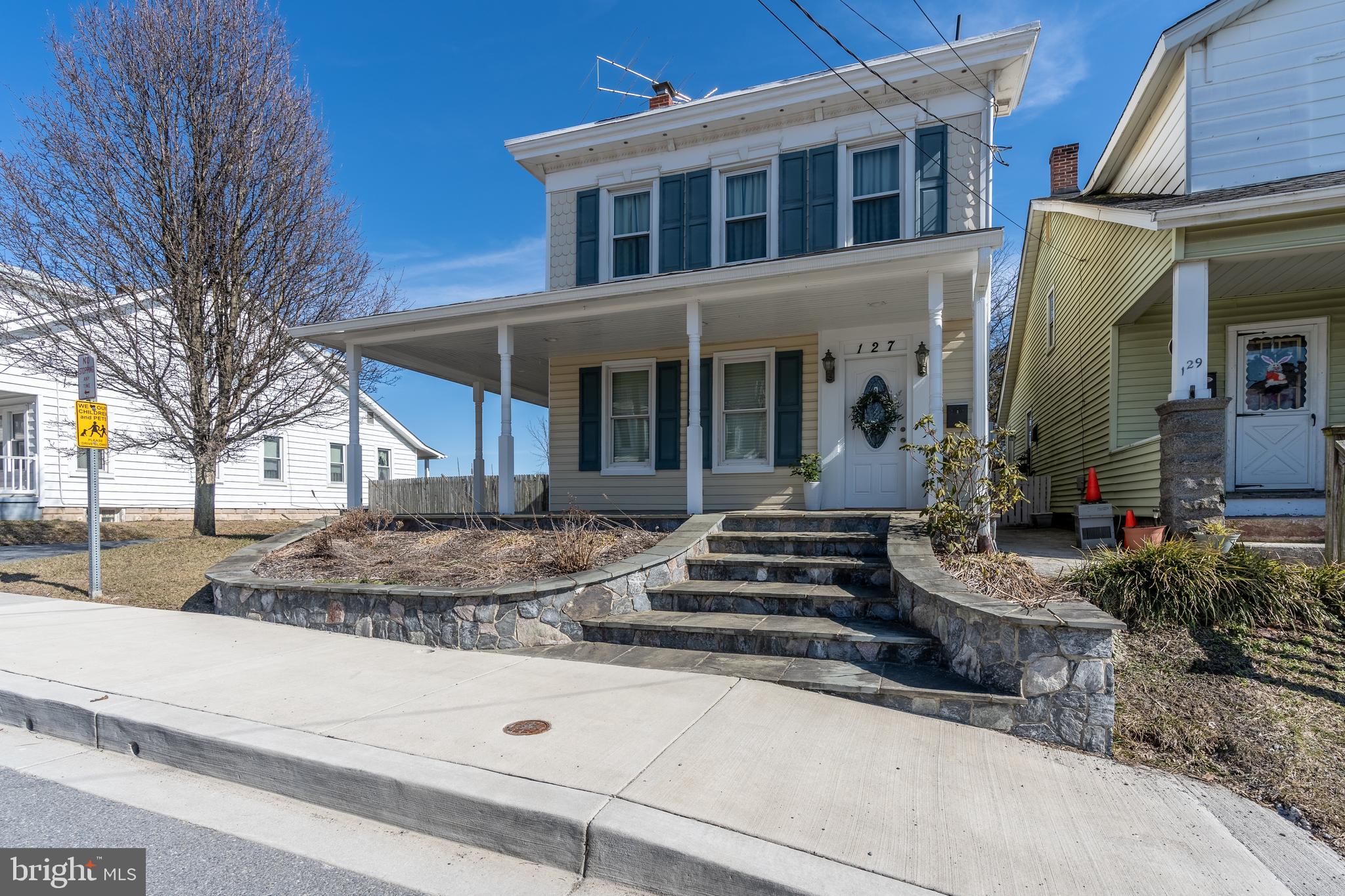 This light-filled home is loaded with character from the updated kitchen with lots of storage to the charming wrap-around front porch! 4 bedroom 3.5 baths - updated bathrooms, amazing wood floors, balcony off primary bedroom with attached bath, large fenced lot, off street parking for 4 cars, and all rooms freshly painted. The HVAC, water heater, dishwasher, kitchen countertops, and gutters replaced in 2018. Windows, plumbing and electric on upper levels have been updated too. Washer and dryer and new garbage disposal in 2021. The finished attic has potential for a 4th bedroom, extra family room or office space. There is a separate apartment in-law suite/au pair in lower level with a full bath, den/bedroom . Walk to downtown Westminster for dinner and shopping. Home Warranty offered.