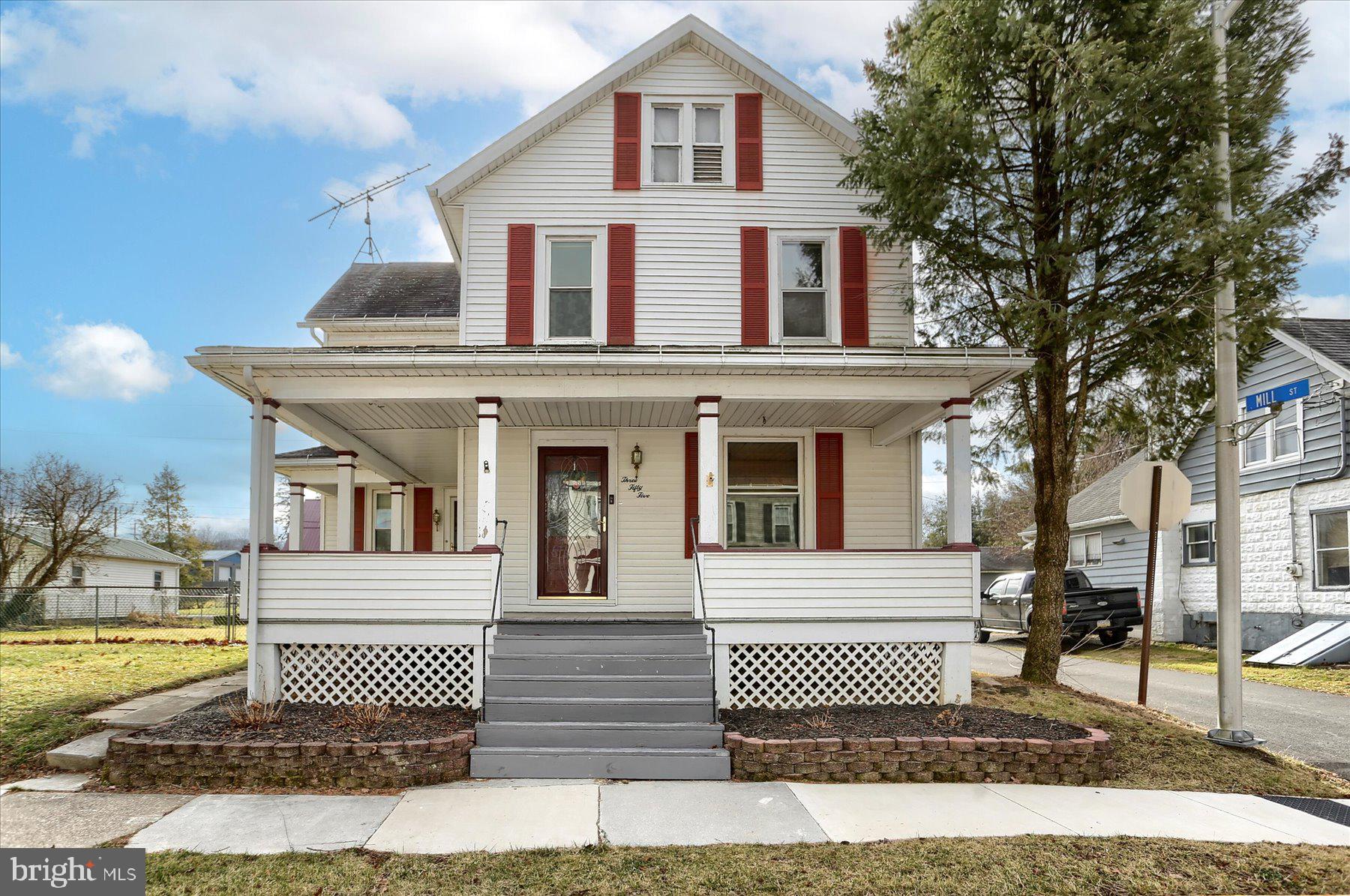This early 1900s traditional home is a perfect blend of historic charm and modern functionality. With its inviting porch, hardwood floors, and thoughtful amenities, it creates a welcoming haven for family and guests alike. Gorgeous hardwood floors throughout as well the abundance of natural light add a touch of warmth and character to the living spaces. The open concept living/dining room is perfect for entertaining and family gatherings. And the kitchen, which is everyone's favorite gathering place, opens to the rear deck and double lot with a fenced-in yard (great for pets and kids). 3 spacious bedrooms and full bath round out the second floor. Convenient off street parking and oversize two-car detached garage not only provides secure parking but also offers potential for additional storage or a workshop. The home's proximity to the rail trail is a boon for outdoor enthusiasts, providing opportunities for walking, jogging and cycling. The nearby community park and pool offers recreational options, enhancing the overall quality of life for residents. Make an appoinment today, just in time to be settled in by Spring!