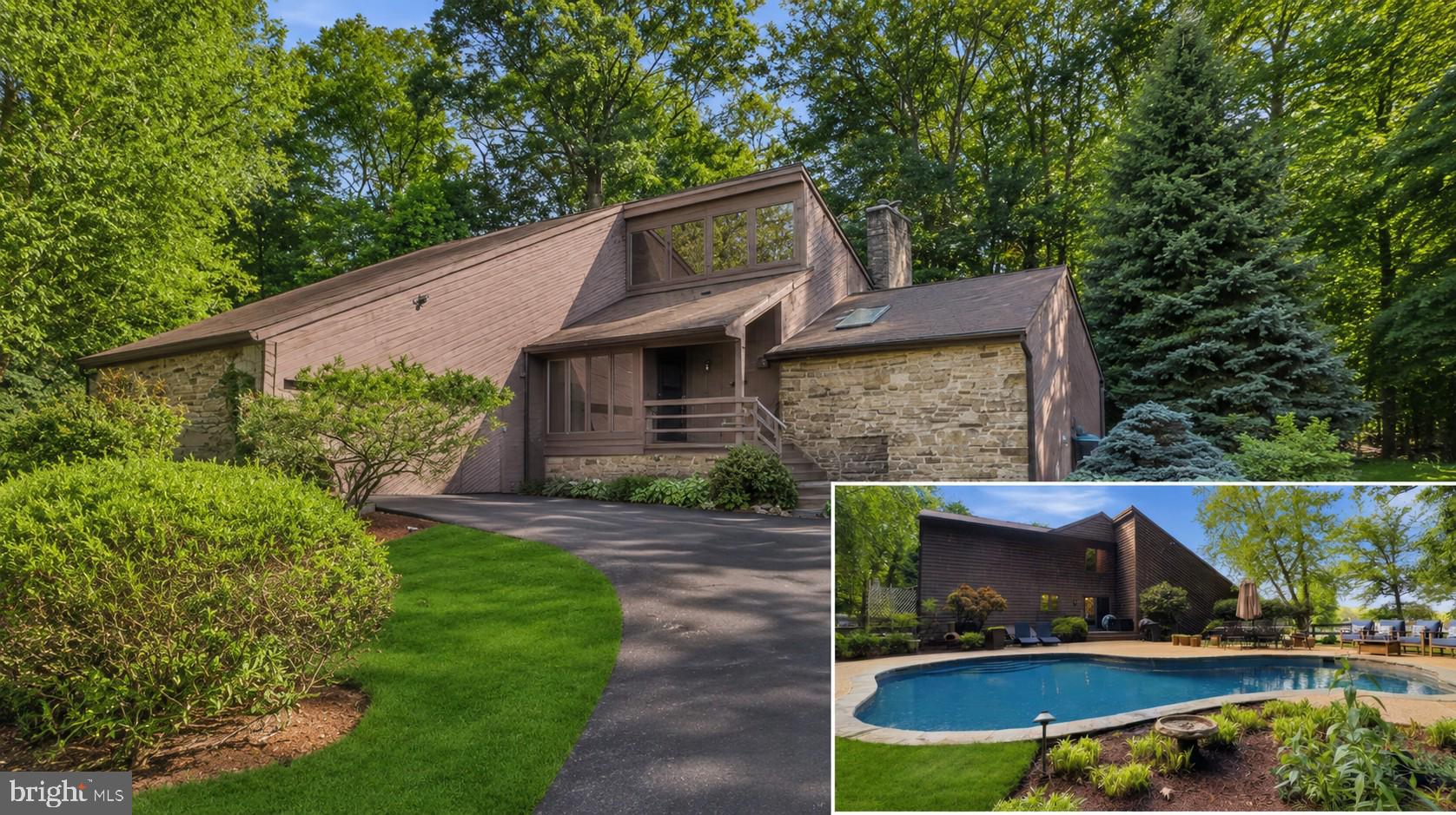 WELCOME HOME WHERE EVERY DAY FEELS LIKE A RETREAT…
Tucked on 2 private acres, this contemporary home is designed for the way you actually want to live—open, inviting, and made for gathering.  The remodeled kitchen shines with granite countertops and backsplash, island cooking with breakfast bar, and stainless steel appliances all around!  Eat-in kitchen ready for everything from quiet mornings with coffee to full-on entertaining.   The dramatic family room with a floor-to-ceiling brick accent wall and stand alone wood stove creates the heart of the home complete with gorgeous Hickory wood flooring!  Plus the loft above overlooks the family room and adds a striking architectural feature along with additional flexible living space.  The primary suite also has gorgeous Hickory wood flooring and is a true standout offering privacy, convenience, and luxurious comfort.  This primary suite has been enhanced with recently added additional mini split heat/ac system, a  large walk-in closet and an updated luxury bath with heated floors.  Explore upstairs and you’ll find two generously sized bedrooms connected by a beautifully remodeled Jack-and-Jill bath.  The lower level offers a large recreation room with rustic wood ceilings, plus an additional wood stove for maximum comfort.  You'll also encounter a separate room for hobbies and/or office space, a full bath, workshop and tons of storage!  There is also room for future living space expansion.  Step outside and it only gets better… a large deck leads to your own private oasis set on 2 wonderfully landscaped acres.  This oasis is highlighted with a heated in-ground Gunite pool, perfect for summer parties, weekend relaxation, and unforgettable nights under the stars.  The yard is fenced and cradled by trees which is perfect for entertaining.  A beautiful oversized deck with built-in seating can be accessed through all three living areas: kitchen, dining room, and family room, but it doesn't end there!  The deck extends onto a sprawling patio that continues around the pool providing space for everyone.   Big-ticket updates include heat pump (approx. 4 years), water heater under two years and roof (approx. 8 years).  No HOA. Plenty of space.  This is the one you’ve been waiting for.  Seller is providing a premium home and pool warranty for added peace of mind.