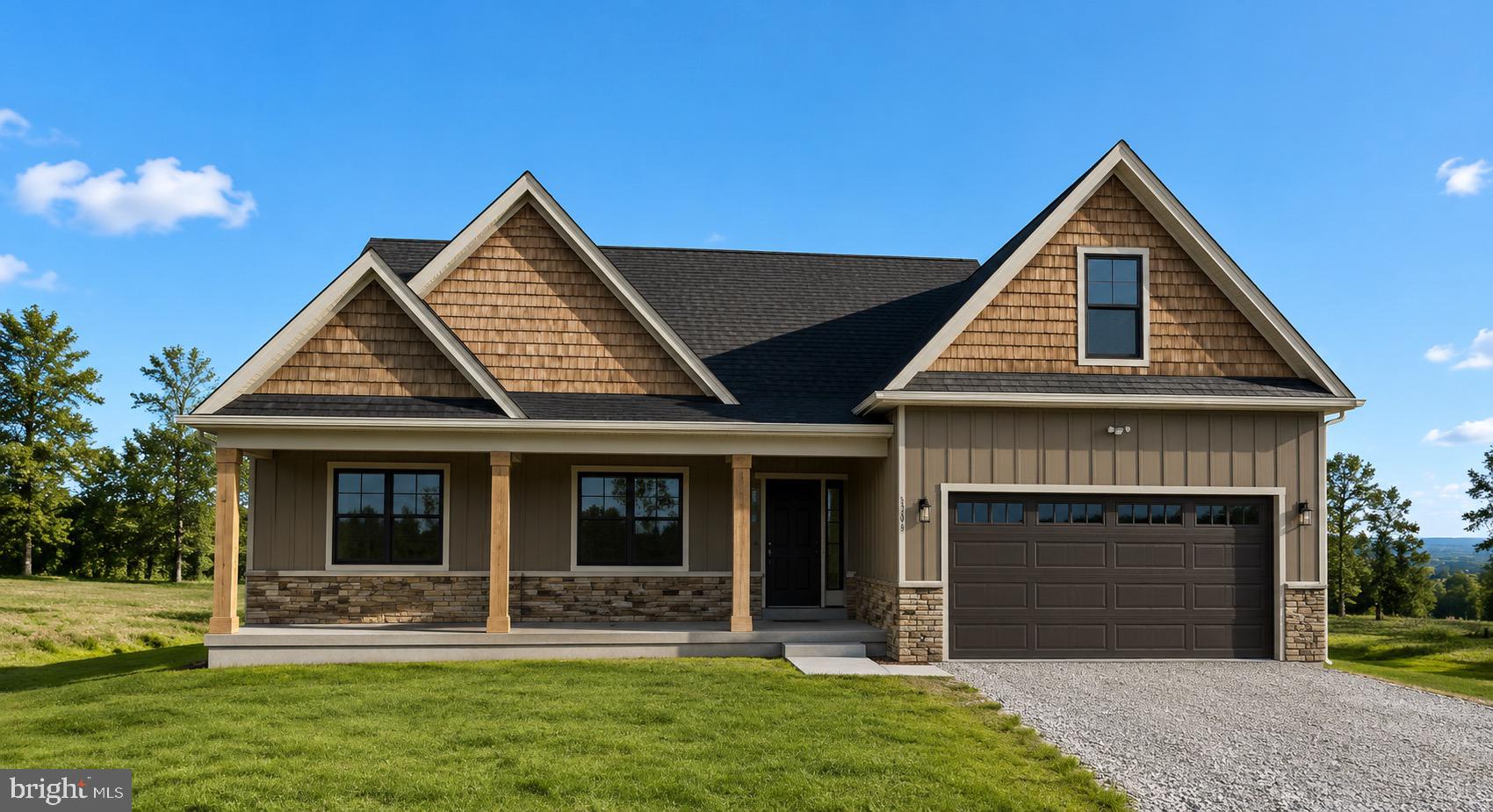 To Be Built-
Situated on a beautiful 2.611-acre wooded homesite in southern Morgan County, this thoughtfully designed Cambridge model offers the perfect combination of modern finishes, functional living, and peaceful country surroundings. Construction is scheduled to begin soon, giving buyers the opportunity to own a quality new construction home in a private setting.
The main level features 3 spacious bedrooms and 2 full bathrooms with an open-concept floor plan designed for both everyday living and entertaining. The kitchen is the heart of the home, showcasing quartz countertops, a large center island, stainless steel appliances, and ample cabinetry, all flowing seamlessly into the dining and great room. Luxury vinyl plank flooring extends throughout the home, complemented by stylish shiplap accent walls and modern black fixtures for a timeless, upscale finish.
The private primary suite offers a spa-inspired bathroom featuring a beautifully tiled walk-in shower, a freestanding soaking tub with tile surround, dual vanities, and a spacious walk-in closet. Upstairs, you'll find a versatile loft or optional fourth bedroom complete with a full bathroom, making it an ideal guest suite, home office, or bonus living space.
An unfinished basement provides endless possibilities for future expansion, additional storage, or personalized living space.
Relax on the welcoming covered front porch while enjoying the privacy of your wooded homesite, which can be selectively cleared to suit your vision. Conveniently located in southern Morgan County, this property offers easy access to Berkeley Springs and Winchester, Virginia. Outdoor recreation is just minutes away at Sleepy Creek Wildlife Management Area, featuring more than 22,000 acres of public land for hunting, hiking, and exploring, along with the 200+ acre Sleepy Creek Lake for fishing, kayaking, and electric-motor boating.
Photos are of similar construction and may depict optional upgrades. Final finishes, colors, and specifications are subject to change during construction.