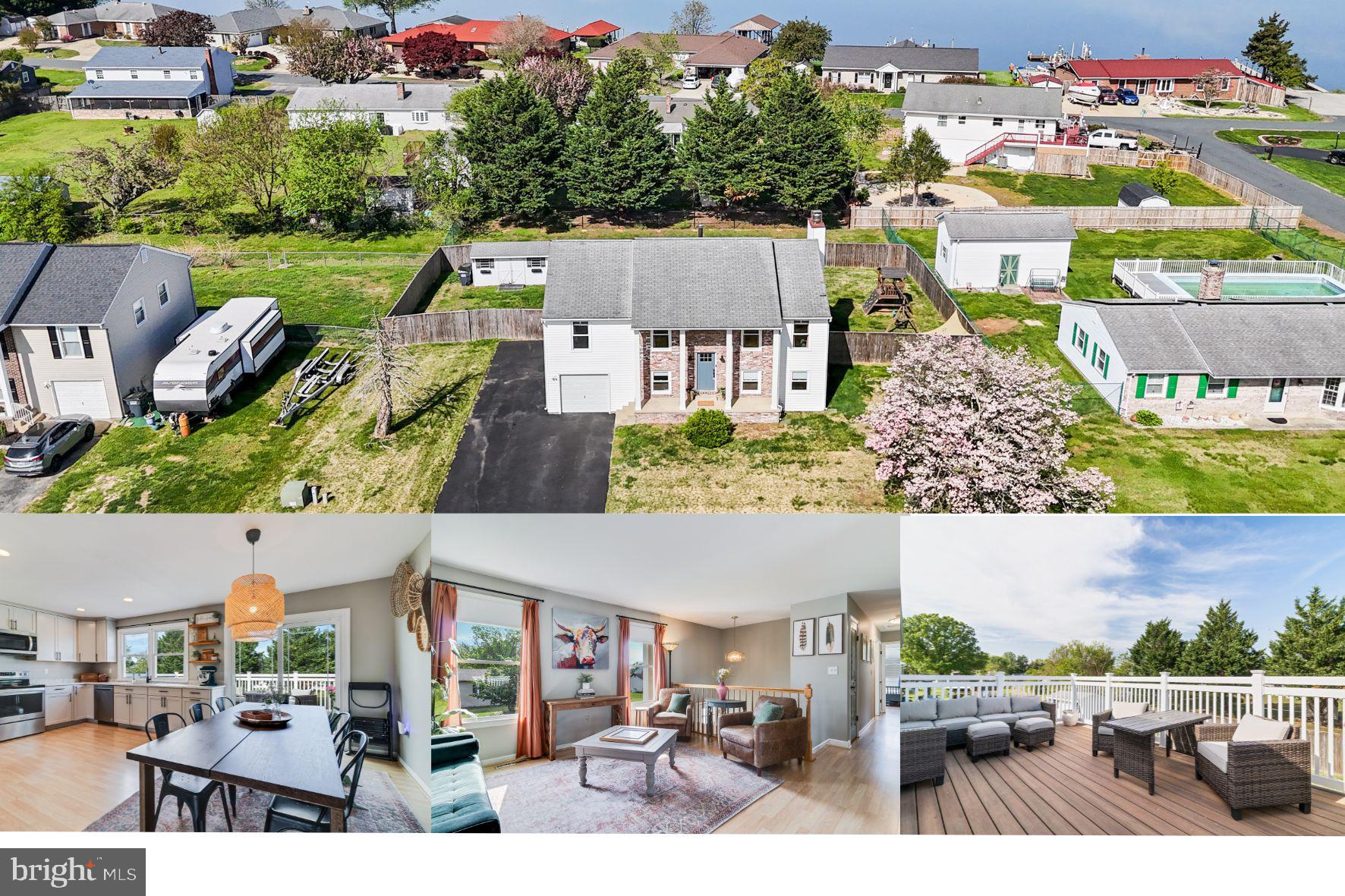 *Multiple offers have been received. Deadline is set for Monday, April 28th by 5PM. Sellers will make a decision by Tuesday morning of April 29th.* Let’s talk about your next address: Sunset Lane — where the name alone feels like a sigh of relief at the end of a long day!! Here, it’s not just a pretty address — it’s a front-row seat to the sun setting over the Patuxent River, right in your backyard…get it? Sunset Lane.  From the moment you step onto the front stoop, you’re greeted by a beautiful new front door that opens into a bright, inviting home filled with warmth and natural light. The living room flows seamlessly into a spacious dining area and a newly updated kitchen that will make any home chef swoon. We're talking gorgeous granite countertops, gleaming stainless steel appliances, an abundance of counter space, a wine fridge with overhead glass storage, and perfectly placed windows that let the sunlight pour in. Step out onto the oversized Trex deck, complete with tall vinyl railings for peace of mind, and soak in panoramic views of the river and your fully fenced backyard — the ideal backdrop for cozy dinners and sunset wine nights. On the other side of the home, you'll find three generously sized bedrooms and two full baths, including a dreamy owner’s suite large enough for a king-sized bed and a sitting area. The en-suite bath features a butcher block vanity, sleek vessel sink, and a stunning glass-enclosed shower with a rain shower head that feels like a spa retreat. Downstairs, the fully finished basement offers even more living space — perfect for a second family room, guest suite, or home office — complete with an additional bedroom and full bath. The laundry room is oversized, practical, and offers bonus storage space as well. Tucked in a beautiful walkable & water-access community, a short drive to Hallowing Point Park, this home is more than just a place to live — it’s the next chapter in your story. HVAC replaced in 2024!