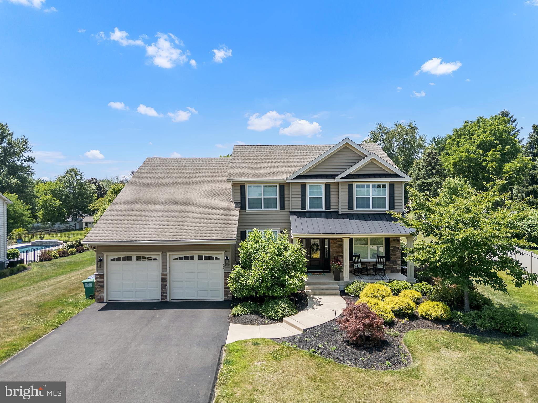Your search is over if you've been waiting for a turnkey, move-in ready home with space to stretch out in award-winning Council Rock School District. Make 440 New Road your forever home since it checks every box on today's family wish list. Set on nearly a full acre (0.97) just minutes from Richboro, this six-year young property features four bedrooms, four bathrooms, a fully finished basement with bar and entertainment area and multiple spaces to work remotely. Get your kids off their devices and send them out to play on the private and large (30x60) Sport Court in the spacious backyard, designed for basketball, soccer, hockey and tennis. An open-concept first floor includes a private office, sitting room, and dining room. The kitchen is well-appointed with a large island, quartz countertops and stainless steel appliances. The second floor boasts a master suite with his-and-hers walk-in closets, a separate sitting room and a spa-like oasis with frameless shower, and even a television to relax in the soaking tub while binging your latest show. Three additional bedrooms complete the second level, with two more full bathrooms (with tub), and laundry room. The fully finished basement was completed in 2021 with a powder room, bar area, second office or workout room, and plenty of storage. Owners made thoughtful upgrades to flooring, custom trim and woodwork and landscaping. All you need to do is pack your bags. This one won't last. Showings begin July 6 with settlement in plenty of time for next school year.