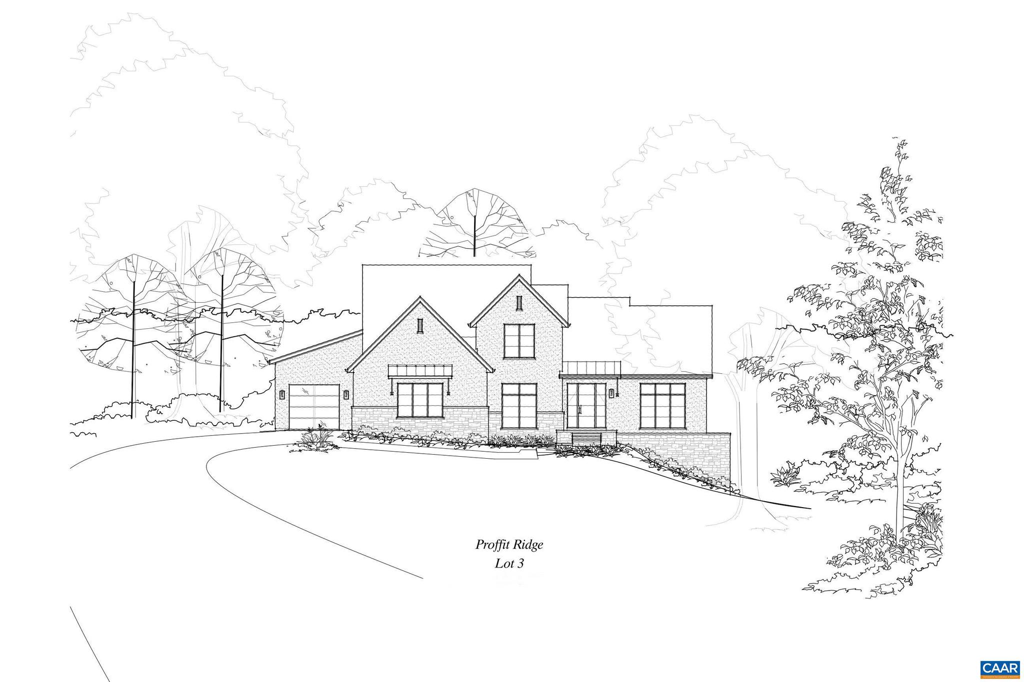 Custom pre-sale. Roughly $50k in site prep has already been done on this lot - the well is in (20 gpm), a gravel driveway is in, the homesite has been cleared, and the soil studies are complete. You could build the already designed house or work with the builder to design your own custom home. The price includes a nearly 1,500 sf unfinished basement w/ 9' ceilings. The homesite sits a good distance from the road separated by mature trees creating a very private setting. Proffit Ridge is an established, distinctive Albemarle County neighborhood offering a unique combination of stately, classic homes in a neighborhood setting while offering individual privacy as well! 2-7 acre parcels, steps from Baker-Butler Elementary & moments from the extensive amenities of Hollymead Town Center. The location offers quick access to the Airport & a reasonable commute to Northern VA. Hospitals & major employers w/in 5-10 mins. Conscientious local builder of premium residences who has completed the existing homes in the neighborhood. His availability to his clients is truly noteworthy, as are his skill set & taste levels. Option to build this plan or design your own for this lot.,Granite Counter,Wood Cabinets,Fireplace in Family Room