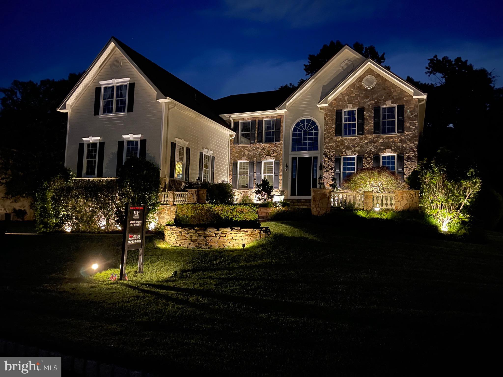 Gorgeous,Tranquil & VERY LOW PROPERTY TAXES gets you so much more house for the  money. !!!    20 L'enfant Court is   Perched majestically on a Premium Final phase cul- de sac lot in the luxurious enclave of Tall Trees in Historic Thornbury Township.  Thoughtfully and tastefully upgraded by the current homeowner at the time of the home's construction  every detail was chosen with exacting precision and the home spares no detail  from its grand foyer with curved staircase  to the massive theatre room  and extensive exterior hardscaping including on site fabricated stairs made of Rainbow Indian Sandstone and  Quarry Cut stone exterior .  The outdoor entertaining area  features a quarry cut, hand chiseled  stone wall with raked joints .  The hardscaping  blends harmoniously with the natural lush landscape and includes a fire pit area with sitting stones carefully placed to enjoy nature.   The stately and manicured grounds give way to the spacious living spaces  that feature an oversized and cathedral ceiling family room, large formal dining room and a bonus Theatre- Game Room perfect for the avid sports fan . The upstairs has   4 large bedrooms,  flowing seamlessly on the second floor and the Primary bedroom boasts an ensuite bathroom with two- zoned radiant heated floors, dual shower heads and is  flanked on both sides with 2 large walk in closets as well as a lovely seating area.   2 dedicated offices make working from home a pleasure and the 2000 square foot basement features a oversized double  fridge 2 ways of ingress and egress and high ceilings , room for a large gym , bar  and is roughed in for an additional half bath  and tons of storage space.  Other upgrades include the Central stereo system with hard wired speakers,   alarm system with Motion sensors , a whole house Generator  and a warm water hose bib for the Car enthusiast.  Close to all major arteries, the historic Brandywine Valley  a short drive to Philadelphia International Airport &  close to  and upscale shops and restaurants and every conceivable amenity , this home will surround you with  luxury , comfort and tranquility