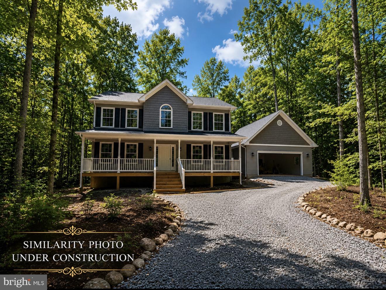 CONSTRUCTION HAS STARTED -BRANDY MODEL - Lot 5 -Beautiful 2.246 acre lot. Colonial style home with covered front porch is surrounded by mature trees. Private and secluded lot! Features Beautiful LVP Flooring throughout the main and upper level hallway with carpet in the bedrooms, granite counter tops and stainless steel appliances in the kitchen, bright spacious breakfast area, separate formal dining room, large laundry room on the main level. Full unfinished, walkout level basement and a 2-car attached garage. Still time to make your selections! Call for more information. **UNDER CONSTRUCTION- FRONT PHOTO IS A SIMILARITY PHOTO**  
FYBERLYNC Available! Please call Fiberlync for more information and confirmation.
