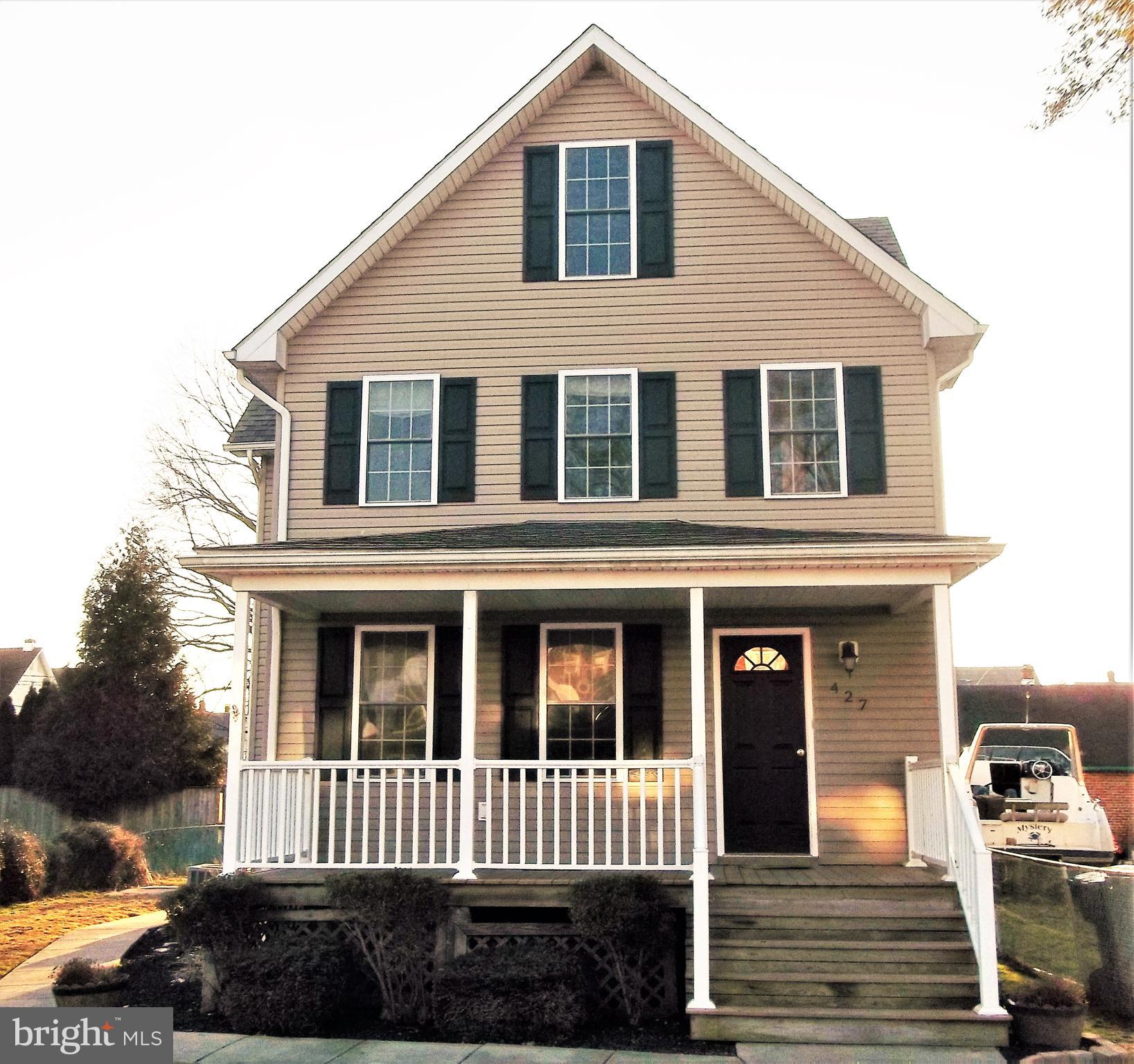 Large Colonial in downtown Perryville. Home was renovated in 2007.  Living Room, large Kitchen  with dining area, laundry room and powder room on 1st level.  2nd level consists of 2 BD's and a full bath, 3rd level  has 1 BD and  Full bath.  Covered front porch  perfect for summer evenings.  Back yard has some fencing, an outbuilding that could be used as a garage or workshop (As is condition) , and a  deck.  Back yard  accessible from alley.  Most rooms have been freshly painted.