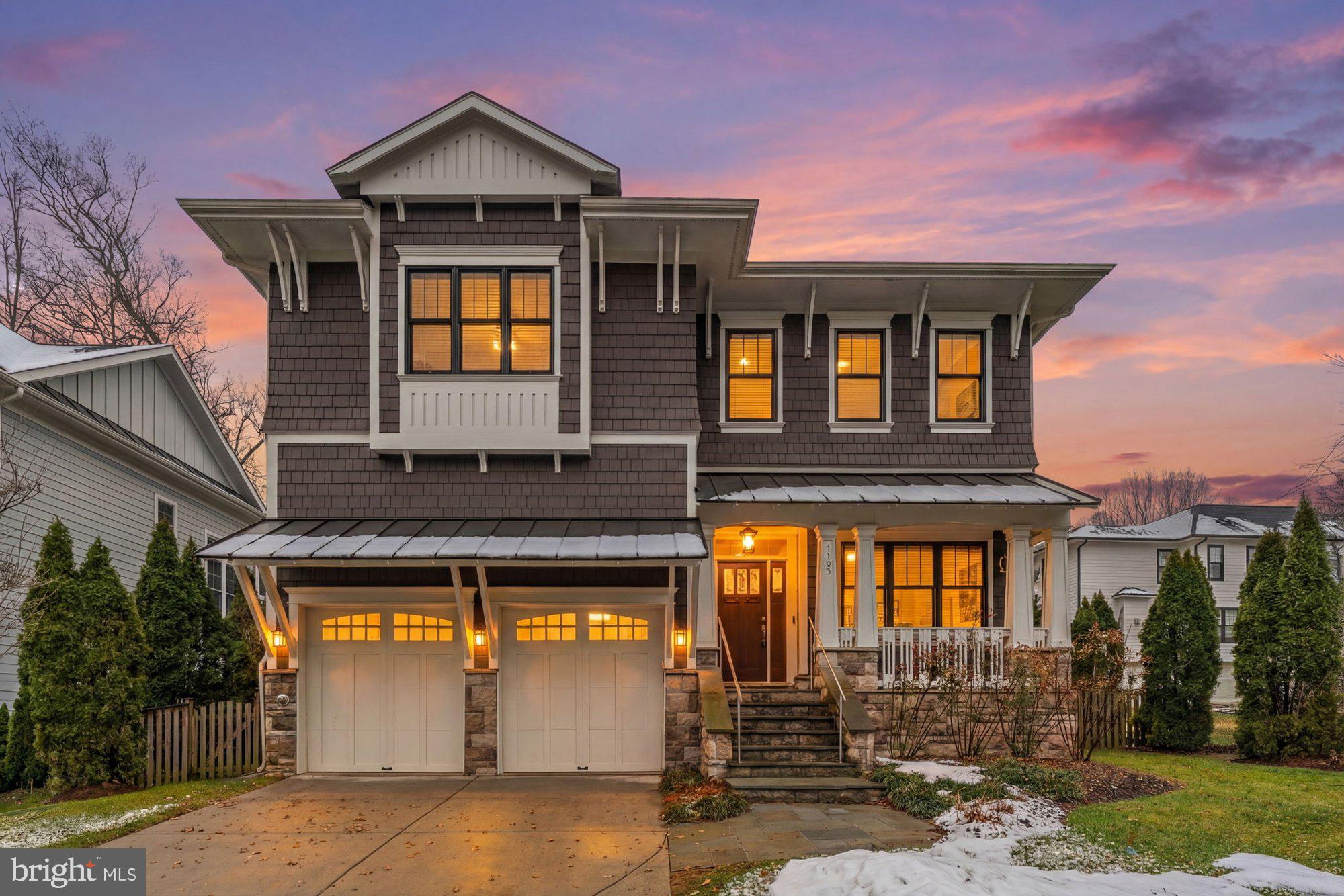 This stunning, award-winning custom home offers 5 bedrooms, 5.5 baths, and 5,250 finished square feet of beautifully appointed living space across three levels on a 0.24-acre lot. The inviting exterior showcases timeless architectural details, a welcoming front porch, and exceptional curb appeal. Thoughtfully designed, constructed, and lived in by the architect with sustainability in mind, the home features sound attenuation between floors and bedrooms, along with enhanced insulation around windows and exterior joints for added efficiency and comfort. The main level highlights rich hardwood floors, detailed millwork, and abundant natural light. The gourmet kitchen is a chef’s dream with custom dark wood cabinetry, granite countertops, GE Profile appliances, a large center island with seating, and designer pendant lighting. Attached to the kitchen, experience year-round living on the screened porch with a fireplace, outdoor tv, and retractable windows. The kitchen also flows seamlessly into the spacious family room with a coffered ceiling, built-in shelving, and a cozy fireplace. A private office with built-ins, a formal dining room, a custom mudroom, and a powder room complete the main level. Upstairs, the luxurious primary retreat features tray ceilings, custom closet cabinetry, and a spa-inspired en-suite bath with a Kohler jetted soaking tub. Four additional bedrooms, each with its own en-suite, and a well-appointed laundry room complete the upper level. The finished lower level offers exceptional flexibility with a recreation area, additional bedroom with en-suite bath, and a fitness or bonus space. Outdoors, enjoy a hot tub and a spacious yard framed by mature trees. The home also features a 2-car garage with additional parking on the paved driveway. Additional features include dual zoned HVAC systems controlled via Nest and smart phone. Minutes from Southside Park with nature trails, creeks, and playgrounds, which connect to Yeonas baseball fields. Ideally located near Vienna Aquatics, Vienna Woods Swim and Tennis Club, shopping, dining, and commuter routes. Marshall Road, Thoreau, and Madison pyramid.