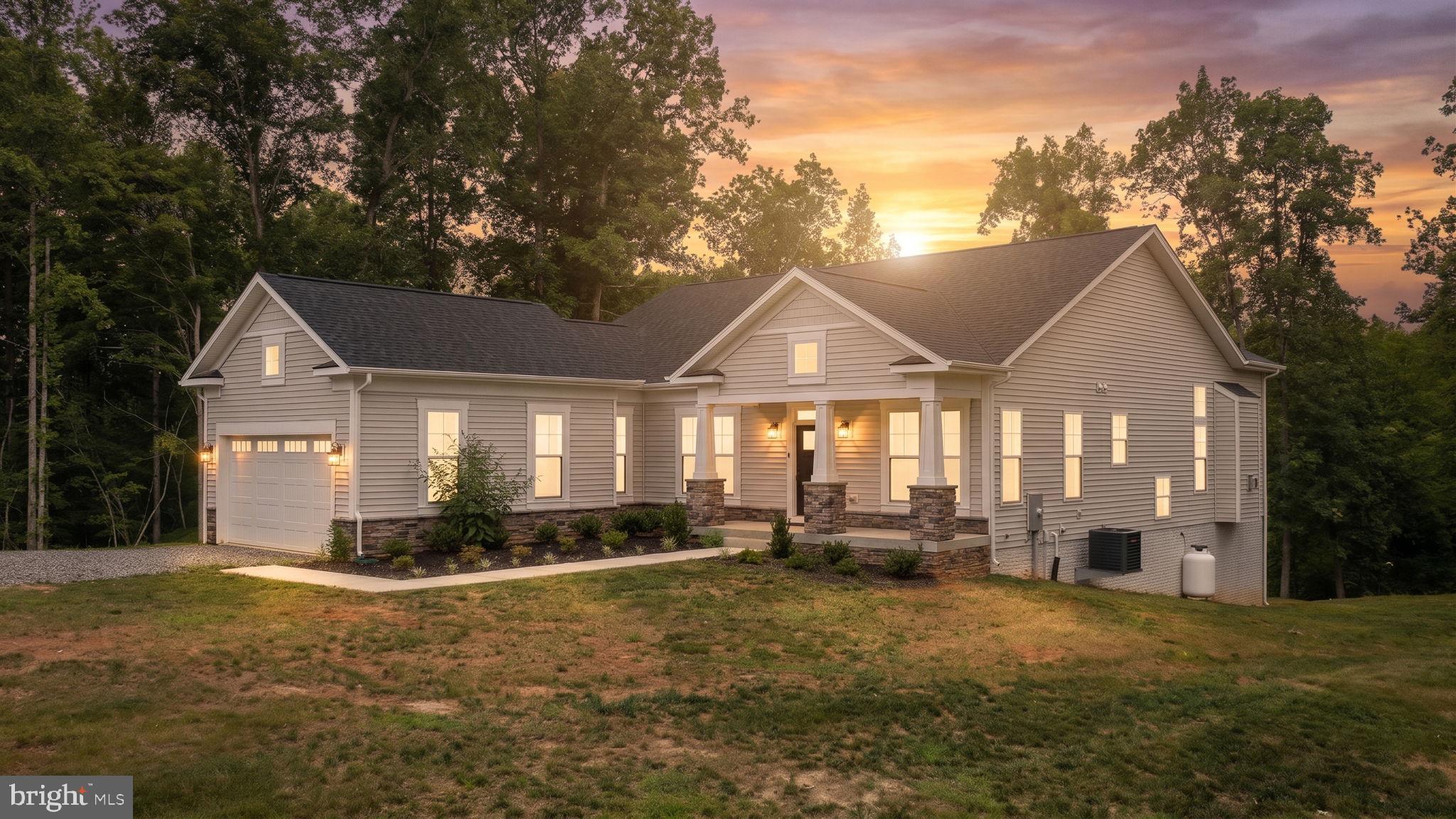 Experience the perfect blend of luxury, privacy, and peaceful waterfront living in this exceptional custom-built residence, completed just one year ago and thoughtfully designed with uncompromising quality throughout. Nestled on nearly three private acres at the end of a quiet cul-de-sac in Bella Vista Shores, one of Lake Anna's newest luxury communities, this remarkable home offers an idyllic retreat surrounded by nature while enjoying waterfront access on the public side of Lake Anna.  Designed for both everyday living and effortless entertaining, the home features four spacious bedroom suites, each with its own private bath, plus a convenient half bath for guests. Soaring volume ceilings, a stunning fireplace, abundant natural light, and an open-concept floor plan create an inviting atmosphere that is both elegant and comfortable. The gourmet kitchen is a chef's dream, offering premium finishes, abundant cabinetry, an oversized island, and seamless flow into the main living and dining areas. Downstairs, the finished walkout lower level is equally impressive with a custom wet bar complete with a second dishwasher and beverage refrigerator, creating the perfect gathering space for family and friends.  Outdoor living is just as spectacular with a spacious screened porch, expansive composite deck, and patio overlooking the peaceful  setting ideal for morning coffee, evening sunsets, entertaining, or simply enjoying the sights and sounds of nature.  Every detail has been carefully considered, including a whole-house water filtration system, water softener, humidifier, advanced air filtration system, two water heaters, and numerous high-end upgrades that provide comfort, efficiency, and peace of mind.  Bella Vista Shores is known for its estate-sized homesites, custom-built residences, and exceptional privacy, offering a rare opportunity to enjoy a quieter side of Lake Anna while remaining just a short drive from marinas, waterfront restaurants, breweries, wineries, and year-round recreation. Bonus for golfers - Tributer Golf  Resort is only 9 miles away. Whether you're seeking a luxurious primary residence or an unforgettable weekend escape, this nearly new home offers the perfect combination of timeless craftsmanship, modern amenities, and a private setting with dock unlike any other.  Future community ramp is in the works.  Approximately 300 feet of frontage.  Please note that unfinished area is perfect for a media room & drywall & flooring with convey.