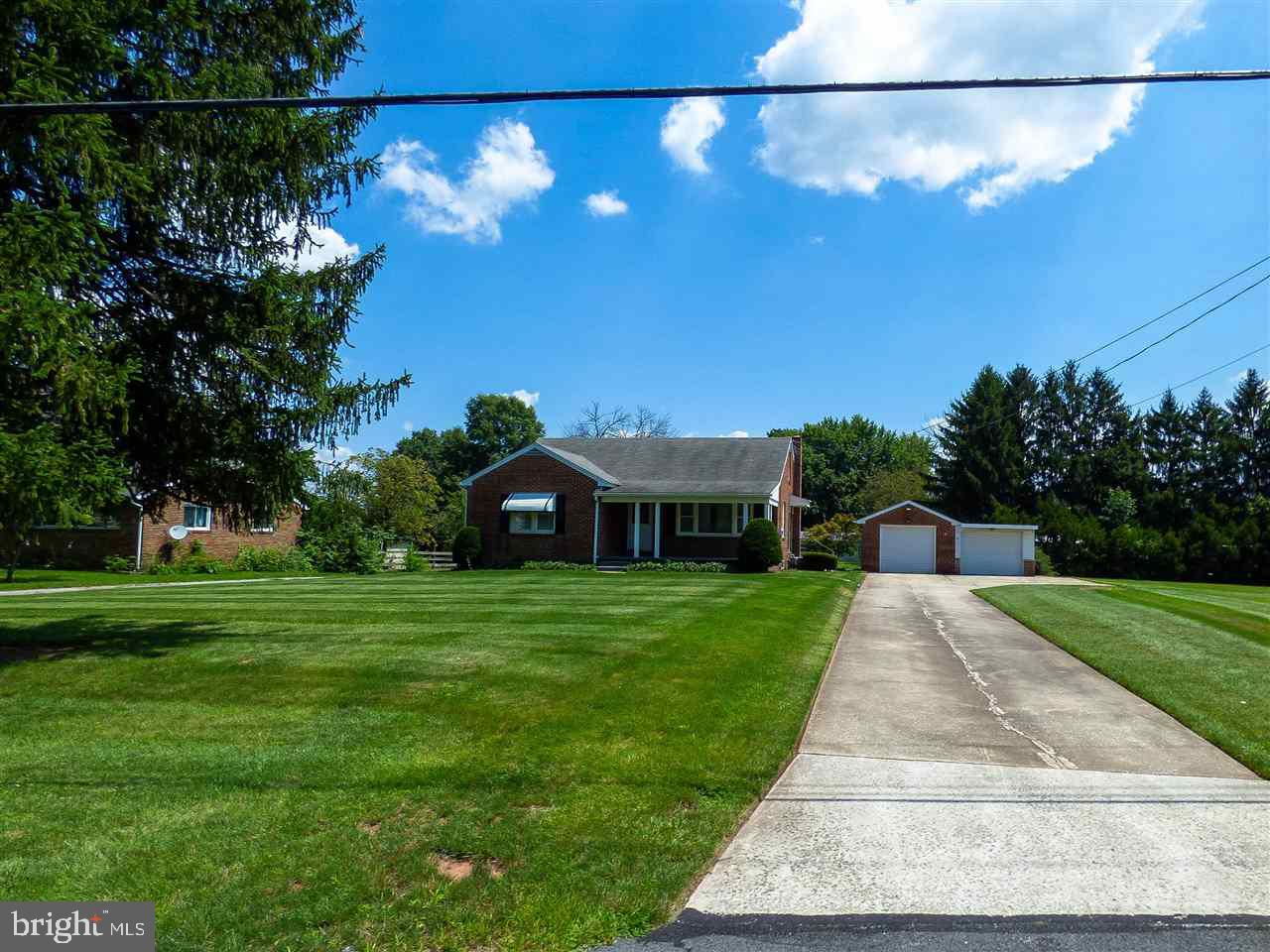 Solid brick, 1945 rancher built w/integrity.  Level lot, main free windows, move in ready cond, very neat & clean, stained trim around wndws, doors & baseboards, lights in all very deep organized closets, hrdwd floors under all carpets, full stand up floored attic w/lighting & windows, cac, 2 car detach gar, full unfin bsmt, shed, all appli convey ?as is?.