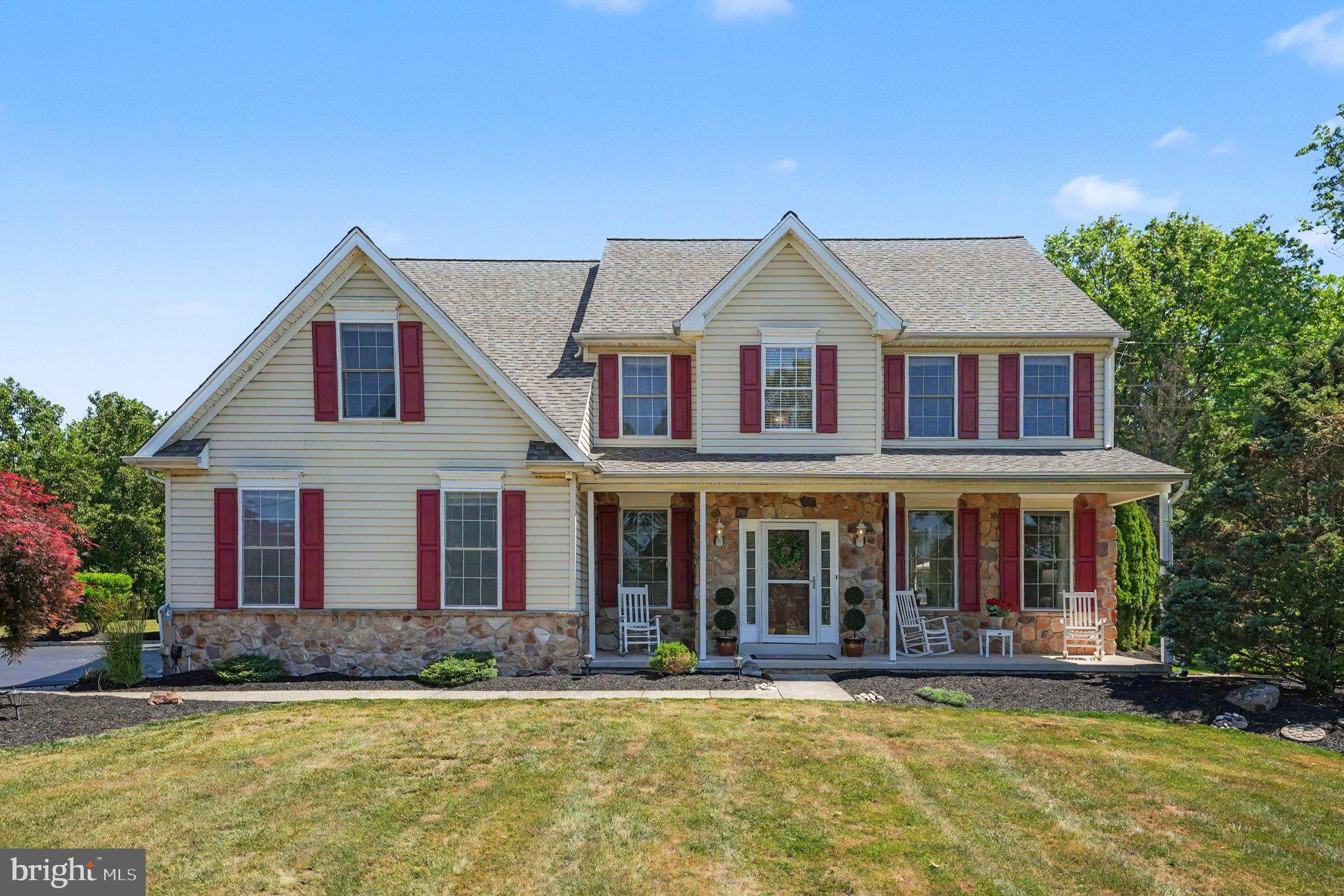 This stunning 4-bedroom, 2.2-bath colonial sits on a beautifully landscaped 1.84-acre lot in scenic Harleysville and is located within the highly regarded Souderton School District. Offering a blend of comfort, style, and exceptional outdoor living, this home is truly move-in ready.
The main level features a beautifully updated kitchen with granite countertops, tile backsplash, stainless steel appliances, a center island, and a separate breakfast area. It opens seamlessly into a spacious family room with upgraded carpeting, recessed lighting, a propane fireplace, and ample space for entertaining. Formal living and dining rooms showcase brand-new hardwood flooring and elegant trim details. A convenient half bath and a mudroom/laundry area with garage access complete the first floor.
Upstairs, a turned staircase with wood risers leads to three generously sized guest bedrooms, a full hall bath, and a luxurious primary suite. The primary retreat includes vaulted ceilings, dual walk-in closets, a sitting area or home office space, and a spa-like en suite bath with dual vanities, a seamless glass shower, soaking tub, and tile flooring. The finished lower level expands the living space with a large media room, gaming area, custom built-ins, a half bath, a full storage room, and walk-out access to the outdoors.
Outdoor living is a standout feature, with a 19x16 concrete patio (prepped for future expansion), a second paver patio with fire pit, and a custom 14x12 gazebo overlooking the in-ground pool and expansive yard—perfect for entertaining or relaxing in a private, resort-like setting.
Recent upgrades include fresh paint, a 2025 roof, 2020 HVAC, 2023 tankless water heater, upgraded well pump, and an oversized driveway. Located on James Heckler Road, this home offers a peaceful, scenic setting just minutes from Historic Skippack Village, local dining and shops, and with easy access to the PA Turnpike for convenient commuting to Plymouth Meeting, Conshohocken, Philadelphia, and the Lehigh Valley.