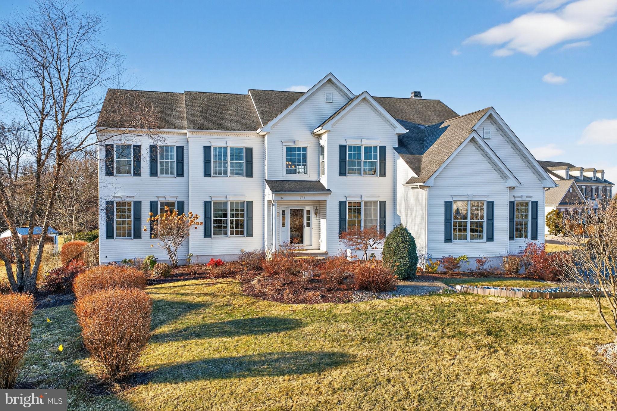 Impressive Elkton New England model in beautiful Foxwood Farms offers luxury, space, and thoughtful design. With 6 bedrooms and 6½ baths, the home showcases dual staircases, walkway, high ceilings, luxury vinyl and hardwood flooring and refined details such as decorative moldings and wainscoting. Gourmet kitchen is a showstopper, featuring a large island with prep sink and wine frig, Bosch dishwasher, five-burner gas cooktop, double gas ovens, built-in microwave, pantry, and refrigerator. Adjacent to the kitchen/Dining area is a stunning solarium with sliding windows, offering year-round enjoyment and abundant natural light. 2 story Family Rm boasts hardwood floors, dramatic wall of windows, and gas fireplace. Formal living and dining rooms, 1st fl home office, Laundry, and three-car side-entry garage. Completing the main level includes hard to find extended living quarters featuring an eat-in kitchen, bedroom, full bath, walk-in closet, and private entrance—ideal for multi-generational living or guests. Primary BR with 16 x 11 closet.  Finished Bsmt offers incredible versatility with a media room, game area, wet bar with DW & frig, dining area, addt'l finished room, plus storage space. Walk out to a true backyard oasis with a 40 X 24  in-ground pool, cabana, pavilion, and brick paver patio, along with convenient access thru walkout to bath and stackable laundry—perfect for poolside living and entertaining. Extraordinary home offering luxury, comfort, and exceptional indoor-outdoor living.  Invisible dog fencing in yard (no collars)