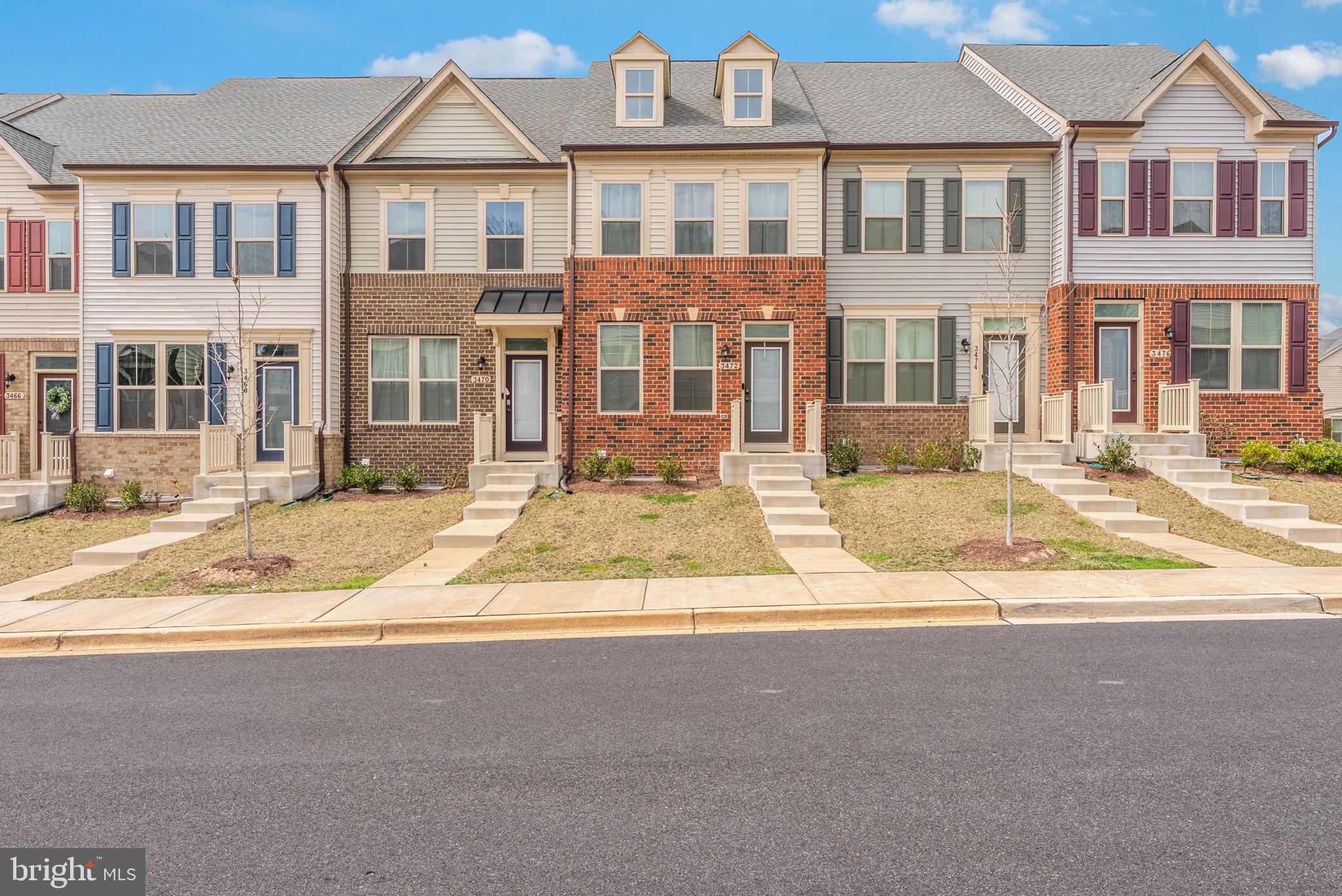This three-level townhome is located in the Parkside Community of Hanover. It features three bedrooms and three and a half bathrooms. The open-concept main level boasts a spacious living area and a kitchen equipped with quartz countertops, stainless steel appliances, a center island, a breakfast bar, and a dining area. There is also a powder room, closets, and a low-maintenance deck for outdoor enjoyment.

On the upper level, you will find two bedrooms, including a luxurious primary suite that comes with a walk-in closet and an en-suite bathroom. A hallway, a full bathroom, and a laundry room round out this level. 

The lower level offers a versatile bedroom and a full bathroom, as well as ample storage space. This home also features a fully finished garage complete with an EV charger.

The prime location provides easy access to major commuter routes, including I-32, I-95, and I-295. It is conveniently close to BWI Airport, Baltimore, Annapolis, Washington D.C., the MARC train station, NASA, Fort Meade, and the NSA. Additionally, you'll find plenty of shopping and dining options nearby.

The Parkside Community offers a range of amenities, including a community pool, tot lots, a fitness center, a clubhouse, and walking trails.