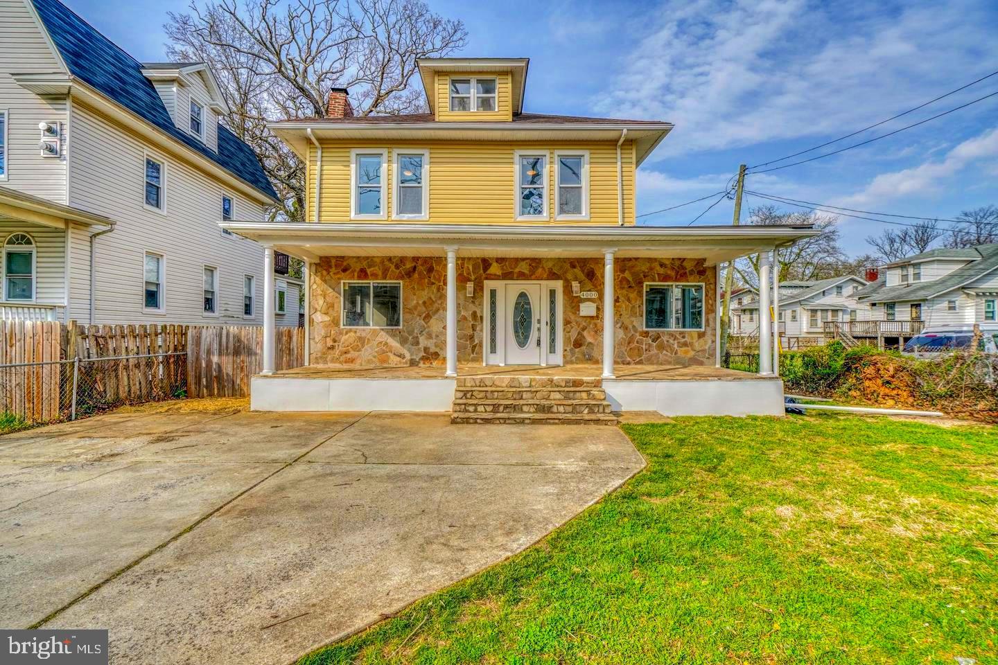 Beautifully renovated Craftsman in the sought-after Forest Park community! This spacious home offers over 3,200 square feet of finished living space with 4 bedrooms and 3 full baths. The updated interior features a stunning kitchen with quartz countertops, center island, stainless steel appliances, and a breakfast area with French doors leading to a large rear deck overlooking the backyard. The expansive primary suite includes a spa-like bath with a jetted tub, separate shower, and double vanity. Additional highlights include hardwood floors, recessed lighting, a finished lower level, central air, an oversized driveway with ample off-street parking, and generous outdoor living space. Conveniently located just minutes from Forest Park Golf Course and close to ongoing revitalization and investment throughout the surrounding community. Don’t miss this opportunity to own a beautifully updated home in one of Northwest Baltimore’s most established neighborhoods.
