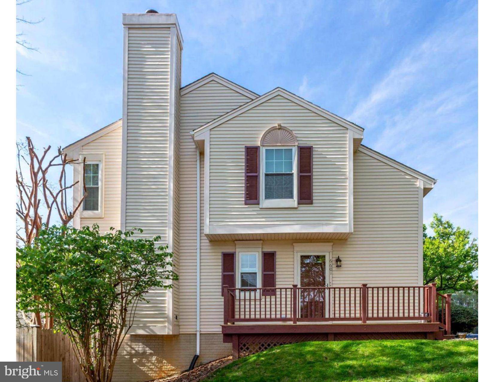 This updated end unit in The Pinecrest has an open concept main level, renovated kitchen with white shaker cabinets, quartz counters, and stainless steel appliances. The main level also has wide plank wood floors, crown moulding, recessed lights, and a wood-burning fireplace. Upstairs, the master bedroom has a renovated luxury bath, and there are two additional bedrooms with a shared hall bath. The walkout lower level has a large rec room, powder room, laundry/storage room, and access to a fenced yard. The Pinecrest community offers tennis courts, tot lots, and is adjacent to a public golf course. The location is convenient with a bus stop to the Pentagon nearby and Washington, DC just 11 miles away.