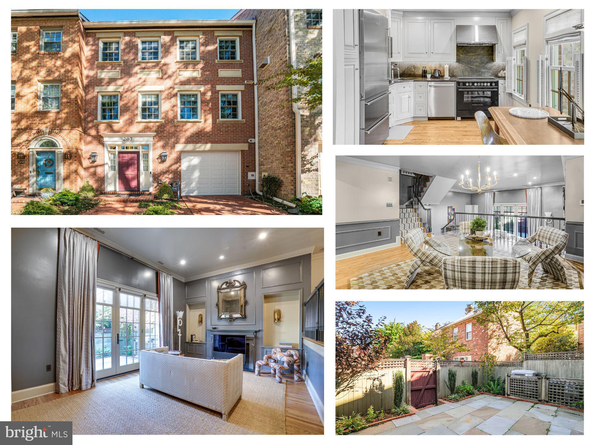 Where Timeless Old Town Charm Meets Modern Design

Welcome to 207 Princess Street, a beautifully reimagined 3-bedroom, 2.5-bath brick townhome perfectly situated in the sweet spot of Old Town Alexandria—nestled between the lively energy of King Street and the charm of North Old Town. From this coveted location, you’re just moments from the Potomac River and Founders Park, with Old Town’s shops, restaurants, and riverfront cafés only steps away in every direction.

Inside, every inch of this home reflects high-end design and thoughtful craftsmanship.

The entry level welcomes you with a large foyer with heated tile floors and features custom-built designer closets and direct access to the one-car garage. A flexible bonus room provides space for a home gym, workshop, or office, and includes a full-size washer/dryer and utility sink—a rare combination of function and versatility in Old Town living.

On the main level, elegant craftsmanship meets modern style. The refinished hardwood floors, designer paint palette, and upgraded solid-core interior doors and trim set a refined tone. The living room features recessed lighting, a gas fireplace, and French doors opening to a private brick patio—perfect for dining al fresco or enjoying your morning coffee. The formal dining area easily accommodates eight, while the expansive kitchen impresses with solid wood cabinetry, stone countertops, designer tile, and premium Fisher & Paykel, Liebherr, and Bosch appliances. With extra built-ins and space for a dine-in area, this kitchen blends elegance, function, and warmth in equal measure. A stylish half bath completes this level.

Upstairs, the primary suite is a serene retreat with bright natural light, a custom walk-in closet system, and an ensuite bath featuring designer tile, a glass-enclosed shower, and high-end fixtures that create a refined and relaxing atmosphere. Two additional bedrooms, each with hardwood floors and generous closets, share a beautifully remodeled full bath, offering flexibility for guests, family, or a home office.

Throughout the home, every update reflects precision and quality: new Pella windows and doors, upgraded electrical outlets and switches, new HVAC systems (full upstairs, partial downstairs), custom designer closets, repainted and sealed metal roof, repointed brickwork, and refreshed landscaping for polished curb appeal.

Set within the exclusive Princess Street community, residents enjoy access to a private pool, tennis, and pickleball courts—a rare luxury in the heart of historic Old Town. Here, you’re truly at the center of it all: stroll along the Potomac waterfront, explore local boutiques and art galleries, or dine at acclaimed Old Town restaurants—all just minutes from your door. With the Mount Vernon Trail, King Street Metro, I-495, Route 1, Amtrak, and Reagan National Airport (DCA) easily accessible, every convenience is within reach.