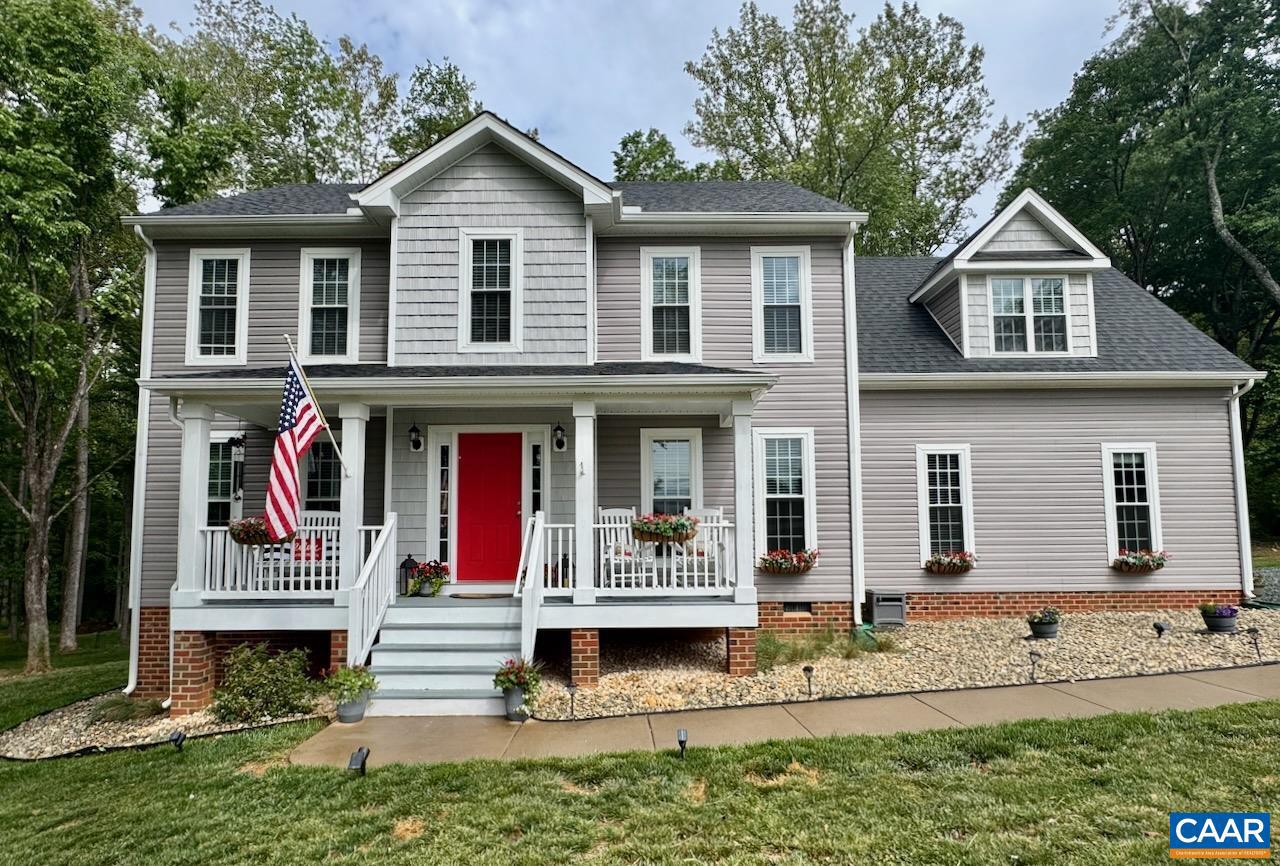 Welcome to First Love Farm ? a place where peaceful country living, natural beauty, and heartfelt care come together to create something truly special. This like-new, move-in ready 4-bedroom, 2.5-bath farmhouse sits on nearly 5 private acres in beautiful Fluvanna County.  The charming front porch lined with flowers, rocking chairs, and a cheerful red front door, invites you to slow down and enjoy breathtaking sunsets and scenic farm views. Every inch of this property reflects the love and care the owners have poured into creating a place you want to call HOME! The land itself is magical ? perfect for gardening, outdoor projects, nature walks, and enjoying the peace and privacy that surrounds you. Inside, the bright open floor plan is ideal for entertaining and everyday living, featuring spacious living and dining areas, eat-in kitchen with granite, stainless appliances, center island, durable LVP flooring, and a thoughtfully designed private primary suite separated from the additional 3 bedrooms. Warm, inviting, and filled with heart, First Love Farm offers a rare opportunity to embrace a more peaceful way of living while remaining conveniently close to Charlottesville and everything Central Virginia has to offer.,Granite Counter,Painted Cabinets