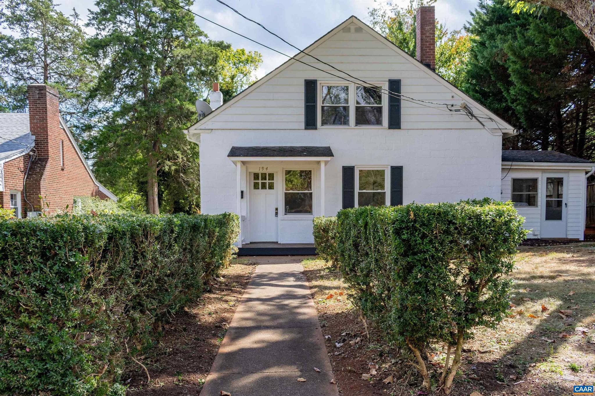 In Town GEM....this is a four bedroom home with completely renovated interior--refinished hardwood floors, all new paint, granite countertop, comes with range/stove, refrigerator, dishwasher, washer and dryer, bonus room/sunporch.  Pretty yard and great location.  Storage shed in backyard.  OFF STREET parking!  NEW :There is room for a second bathroom upstairs ?toilet and pedestal sink are already in house.
