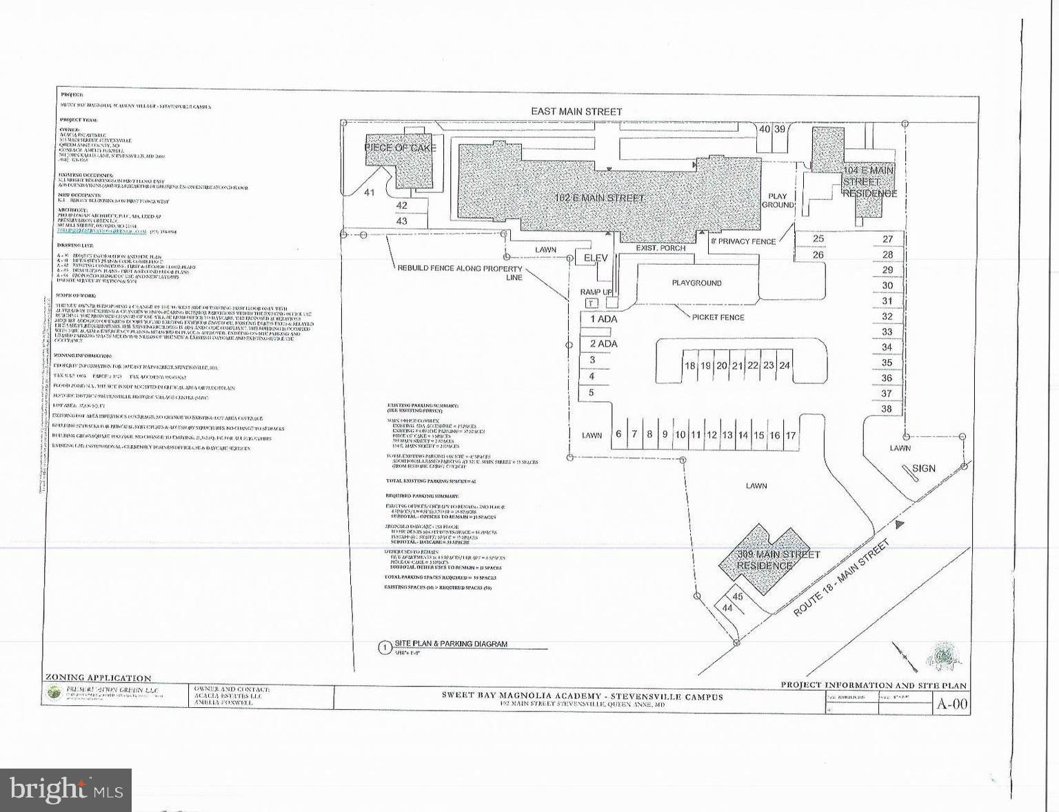 Stevensville -  4 Buildings zoned SHVC on 1.32 acres of investment property.  2 buildings are residential with tenants and a total of 6 apartments.  The third building has one residential apartment and a retail space on first floor.  The multi-functional office space is about 15,000 sq ft.  The two-story main building has and elevator that is currently used as a daycare/school.  There is some available space for rent on the first floor that is currently set up as a spa.  Large rear parking lot and in the center of the historic Stevensville.