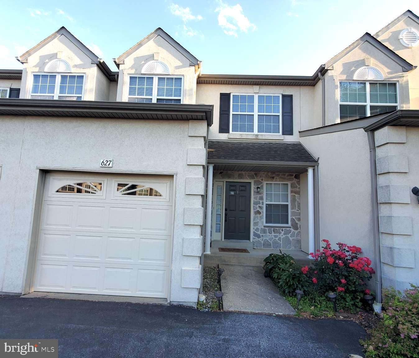 Welcome to 627 Fawn Circle, a multi-story 3 Bedroom 2.5 Bath townhome, located in the highly desirable Deer Creek community—widely regarded as one of the absolute best locations to live in King of Prussia! This beautifully updated middle-unit townhome features an open-concept kitchen boasting white cabinetry, granite countertops, tile backsplash, a center island, and stainless steel appliances. The inviting living room showcases a cozy fireplace with built-in corner shelving, while the adjacent dining area opens through a sliding glass door to a private deck — perfect for outdoor entertaining. The upper level offers spacious bedrooms with generous closet space. The generous master suite features soaring vaulted ceilings, a spacious walk-in closet, and a luxurious en-suite bath complete with double vanity, a soaking tub bathed in natural light from an arched window, and a separate shower. Two additional well-sized bedrooms share a full bath. A convenient upper-level laundry adds everyday ease. On the third floor, the massive unfinished attic providing ample space and future development opportunity. The lower level features a carpeted, semi-finished bonus space—perfectly suited for a home office, personal gym, or recreation room. An outdoor lover's paradise, this home sits in the premier Upper Merion Area School District and is just a 5-minute walk to Heuser Park, giving you immediate access to scenic walking trails and sports fields. Enjoy unparalleled convenience just minutes from the King of Prussia Mall, Costco, Valley Forge Park, corporate hubs, and instant access to I-76, Route 422, and the PA Turnpike. The Homeowners Association takes care of the roof, common area maintenance, lawn maintenance, trash pick-up, and community snow removal (details available in the HOA governing documents).