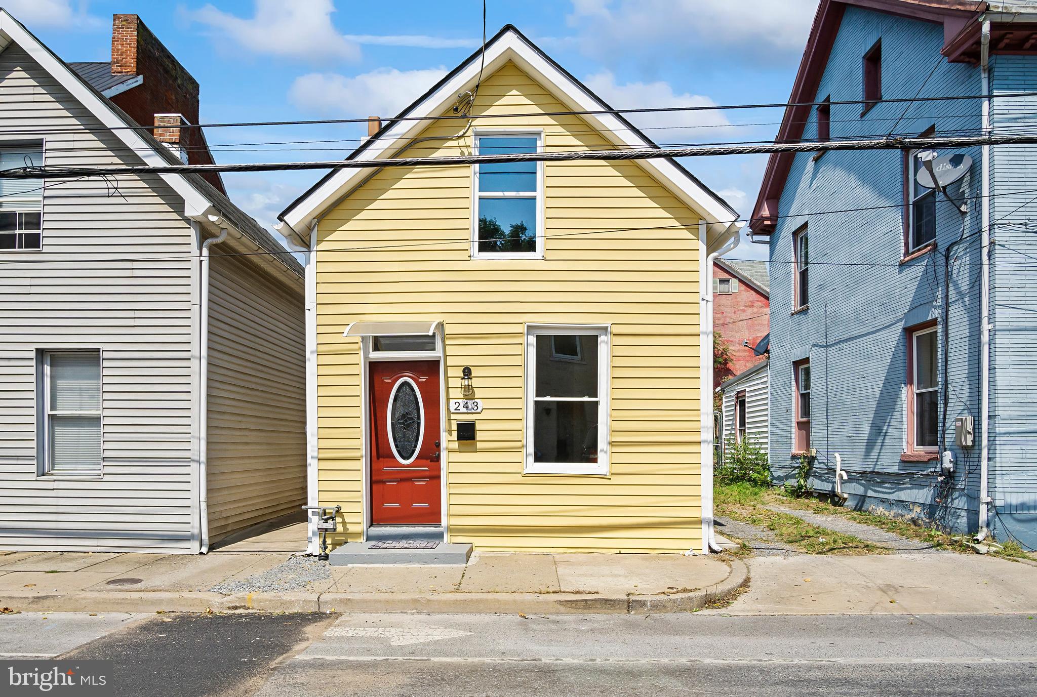This is a newly renovated single family home close to downtown Hagerstown and the Mulberry Lofts.  This is a must see!  The owner has added central A/C, a natural gas furnace for efficient heating and all new plumbing, among many other updates that are nicely done.  One of the four bedrooms is located in the basement with a separate outside access. Second floor also has exterior access.  The owner has had all work permitted, inspected and approved by the City of Hagerstown.