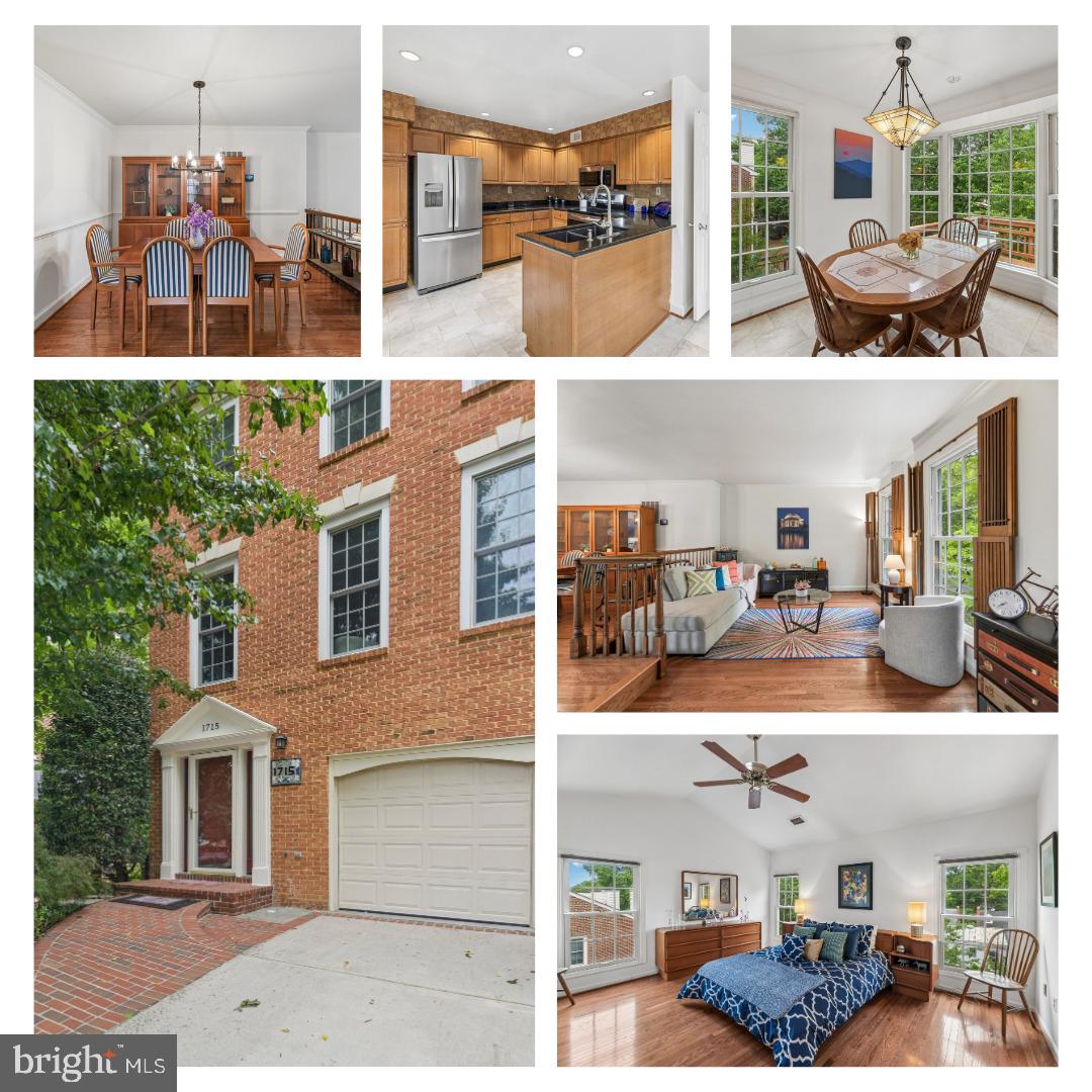 Welcome to 1715 Dogwood Drive, a charming Colonial-style townhome located in the desirable Glen Devon neighborhood. Offering 3 bedrooms, 2 full baths, 2 half baths, and approximately 2,600 square feet of living space, this three-level home provides a spacious and functional layout with room to spread out. The main level features a dine-in kitchen with stainless steel appliances, a separate dining room, and a comfortable living area, creating an inviting flow for everyday living and entertaining. Enjoy morning sunshine on the durable Trex-style deck, ideal for relaxing, entertaining, or hosting a summer BBQ. The home also features solar panels that are owned free and clear, helping keep electricity costs very low, along with quality Pella and Andersen windows and doors. The upper level offers two secondary bedrooms with a full hall bath, along with a private primary bedroom featuring its own separate bathroom. The lower level includes the garage, washer and dryer, and a comfortable family room with access to the backyard. Ideally situated just blocks from Fairlington Shopping Center and Bradlee Shopping Center, with easy access to Quaker Lane, I-395, and King Street, this home offers a wonderful blend of neighborhood charm, convenience, and commuter accessibility.