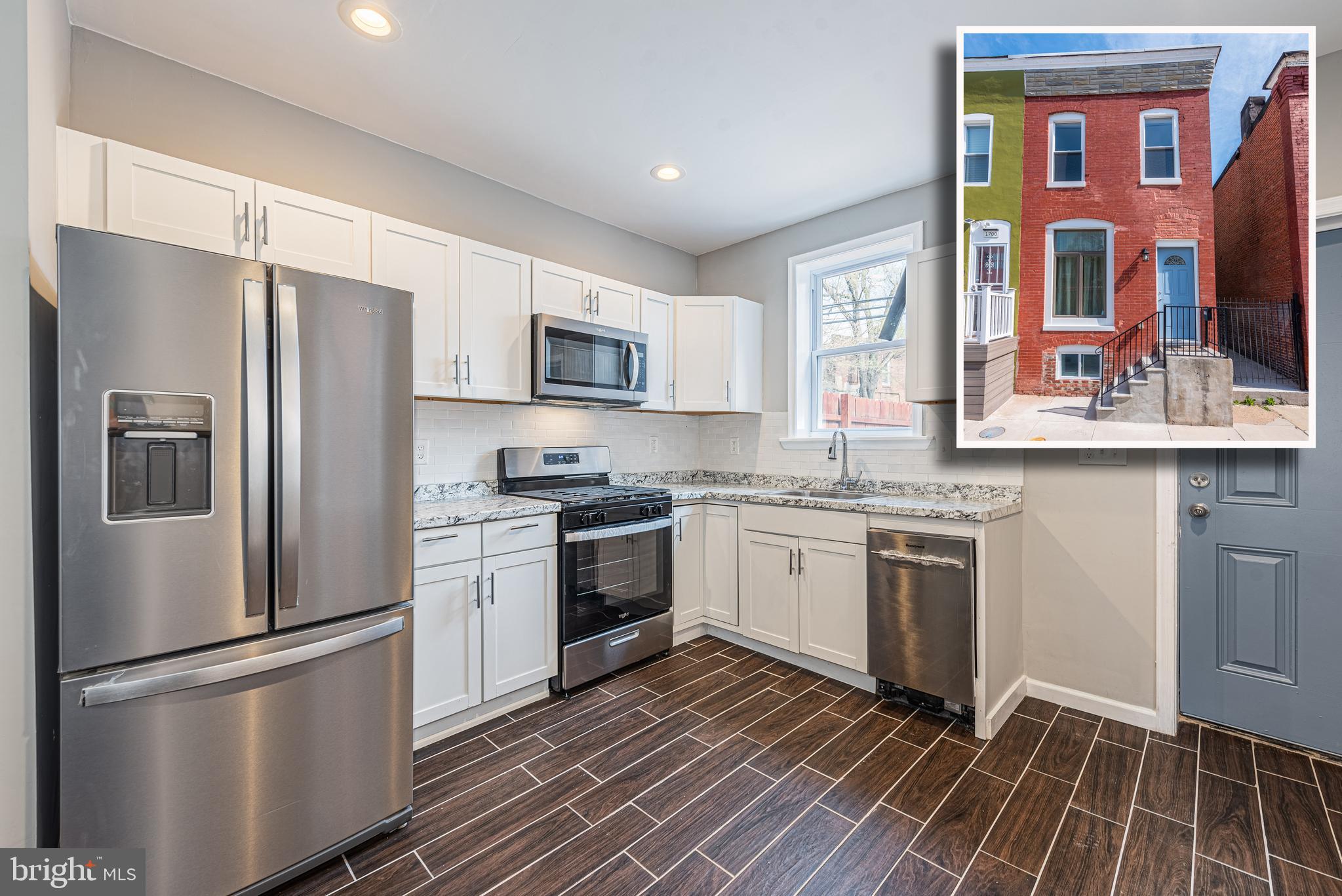 SIMPLY CHARMING RENOVATED ROWHOME WITH 3 FINISHED LEVELS OF LIVING SPACE!  Main level with an inviting living room with wood flooring, a designer kitchen with attractive white cabinetry & ss appliances, a main level half bath, upper level with 2 bedrooms & 1 full bath, a finished basement with a family room, 3rd bedroom, and a 2nd full bath, and a private rear patio!  Conveniently located close to Clifton Park Golf Course, Lake Montebello, and Morgan State University!