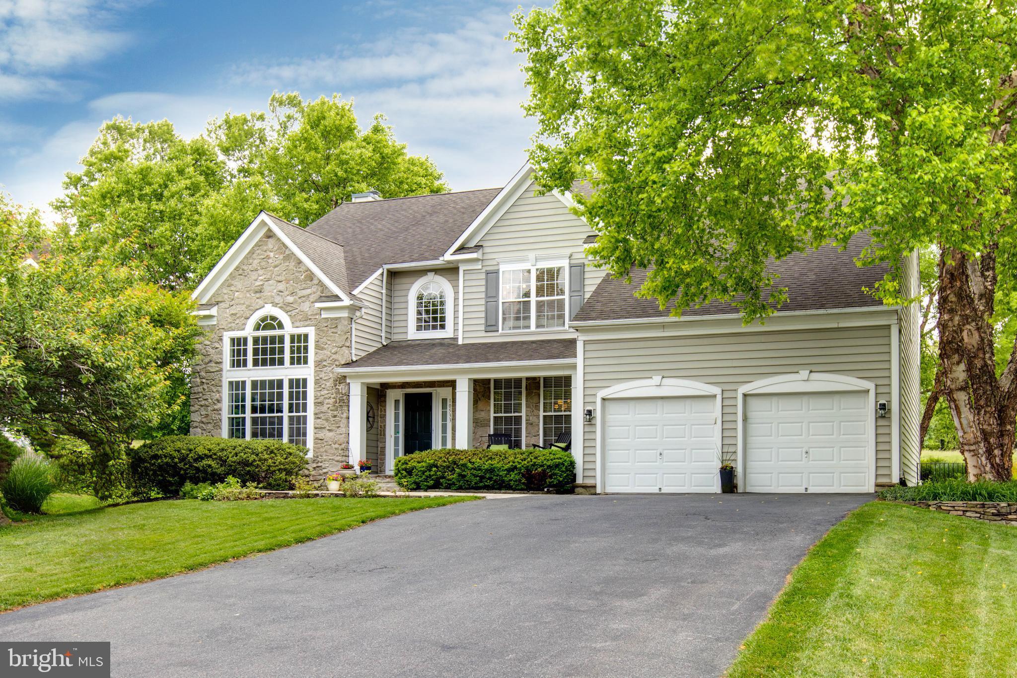 Welcome to 10533 Chesham Way, a beautifully maintained contemporary home nestled in the highly sought-after Waverly Woods community and located within the Marriotts Ridge High School district. Offering 5 bedrooms, 3 full baths, and 2 half baths, this exceptional home combines spacious living, thoughtful updates, and an unbeatable location. From the moment you enter, you'll be greeted by a two-story foyer and two-story living room, creating a bright and inviting atmosphere throughout the home. At the heart of the home is a gourmet kitchen featuring stainless steel appliances, granite countertops, a center island, and abundant cabinetry, making it ideal for both everyday living and entertaining. A desirable main-level bedroom provides flexibility for guests, multigenerational living, or a private home office. Upstairs, the expansive primary suite serves as a private retreat, complete with a beautifully updated primary bath featuring a Roman shower, standalone soaking tub, and elegant finishes designed for relaxation and comfort. The fully finished lower level offers additional living and entertaining space, perfect for a recreation room, home gym, media room, or guest accommodations. Step outside to a beautiful stone patio overlooking the golf course, creating a peaceful and private outdoor retreat. Ideally situated in one of Howard County's most desirable communities, this home offers convenient access to everyday essentials, including grocery stores, shopping, dining, parks, and recreation. Enjoy easy access to Route 40, Route 29, Route 99, and I-70, providing convenient connections to Columbia, Baltimore, Frederick, and Washington, D.C. Combining timeless design, generous living spaces, golf course views, top-rated schools, and an exceptional location, 10533 Chesham Way presents a rare opportunity to own in one of Ellicott City's most sought-after neighborhoods. Don't miss your chance to make this home yours!