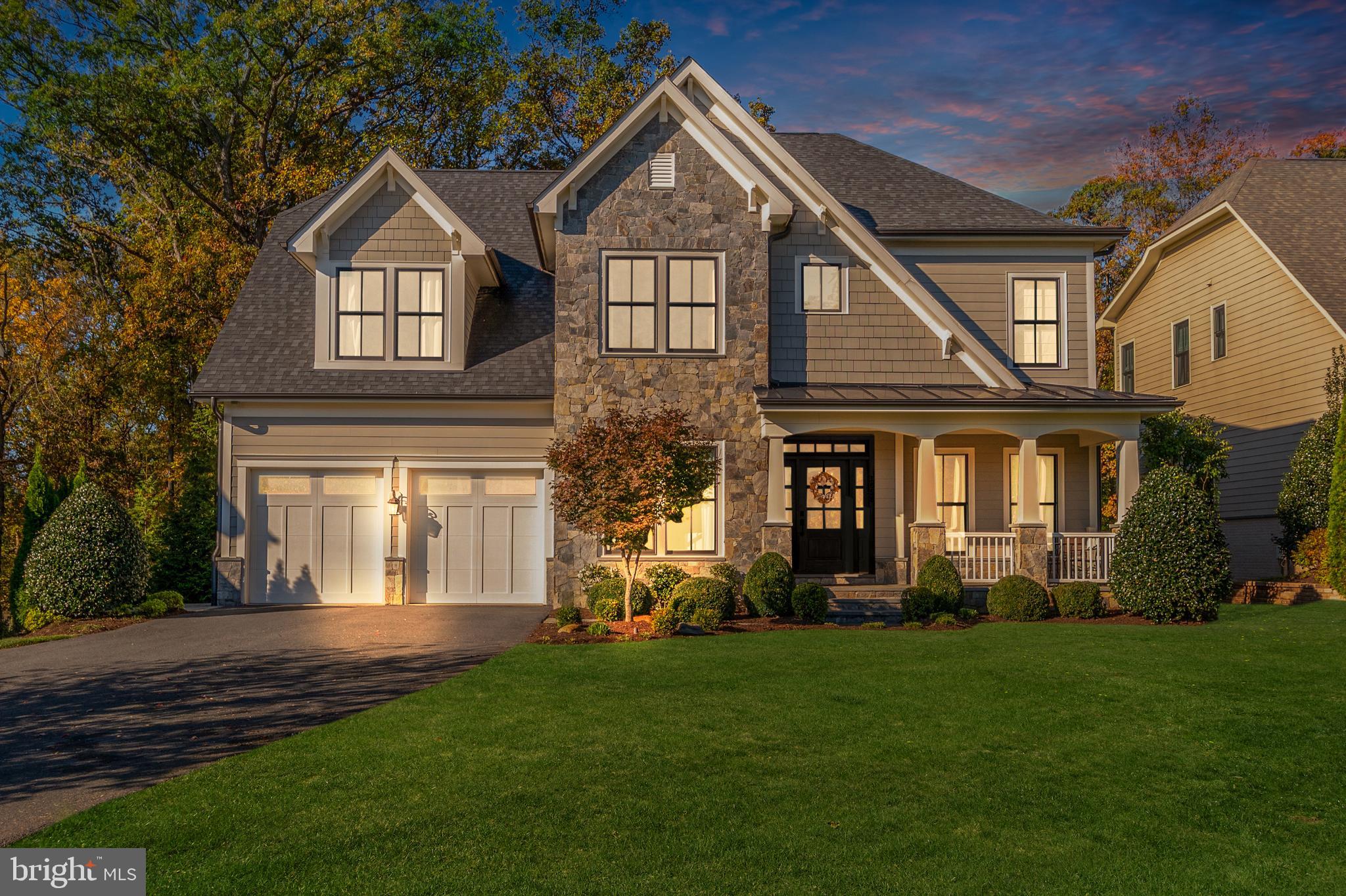 EXCITING NEW OFFERING - Elegantly appointed and beautifully maintained, this newer Craftsman style home backing to parkland is located on a no through street in the sought-after Chesterbrook Manor community, a quiet enclave of 12 residences built by prominent local builder, Madison Homes. With over 5600 square feet of finished living space on 3 light-filled levels, the home’s modern floor plan is ideal for entertaining and comfortable family living. Rich in amenities, the home features stunning hardwood floors, custom millwork, designer lighting, timeless window treatments, built-in surround sound system, and inviting outdoor living spaces including a front porch, deck, and an expansive patio area with fireplace and hot tub. The main level, with a welcoming foyer, boasts a seamlessly integrated family room and gourmet kitchen, gracious dining room, living room, large private office, and a newly remodeled powder room. The upper level features a luxurious primary bedroom suite and 3 additional bedrooms each with en-suite baths and walk-in closets. The fabulous lower level, with abundant natural light, includes a spacious recreation room, 5th bedroom, full bath, second laundry area, and a newly completed exercise studio.  Ideally located just minutes from downtown McLean and major commuter routes. The home is perfect and waiting for you to enjoy!